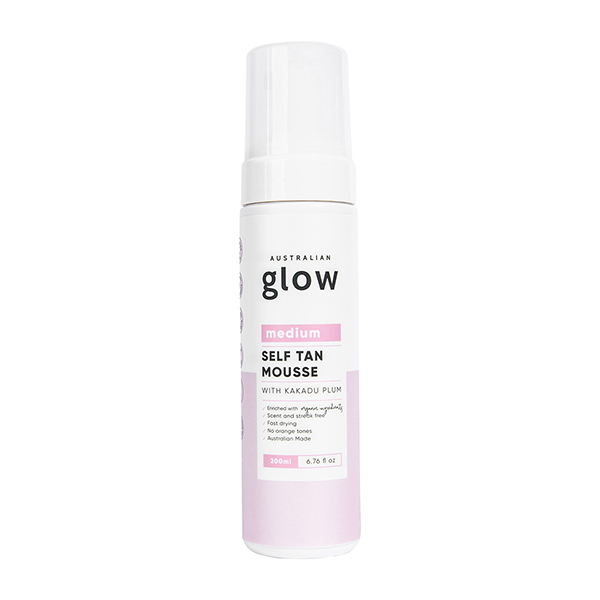 Australian Glow Medium Self Tan Mousse with Kakadu Plum, 200 ml