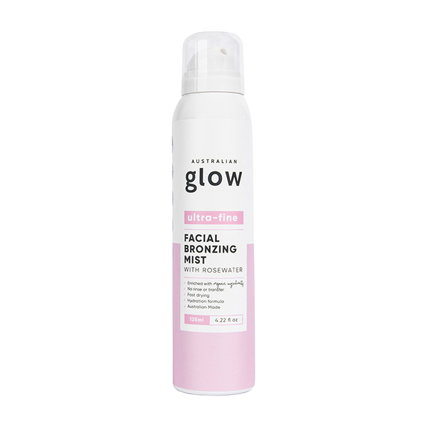 Australian Glow Ultra-Fine Facial Bronzing Mist with Rosewater, 125 ml