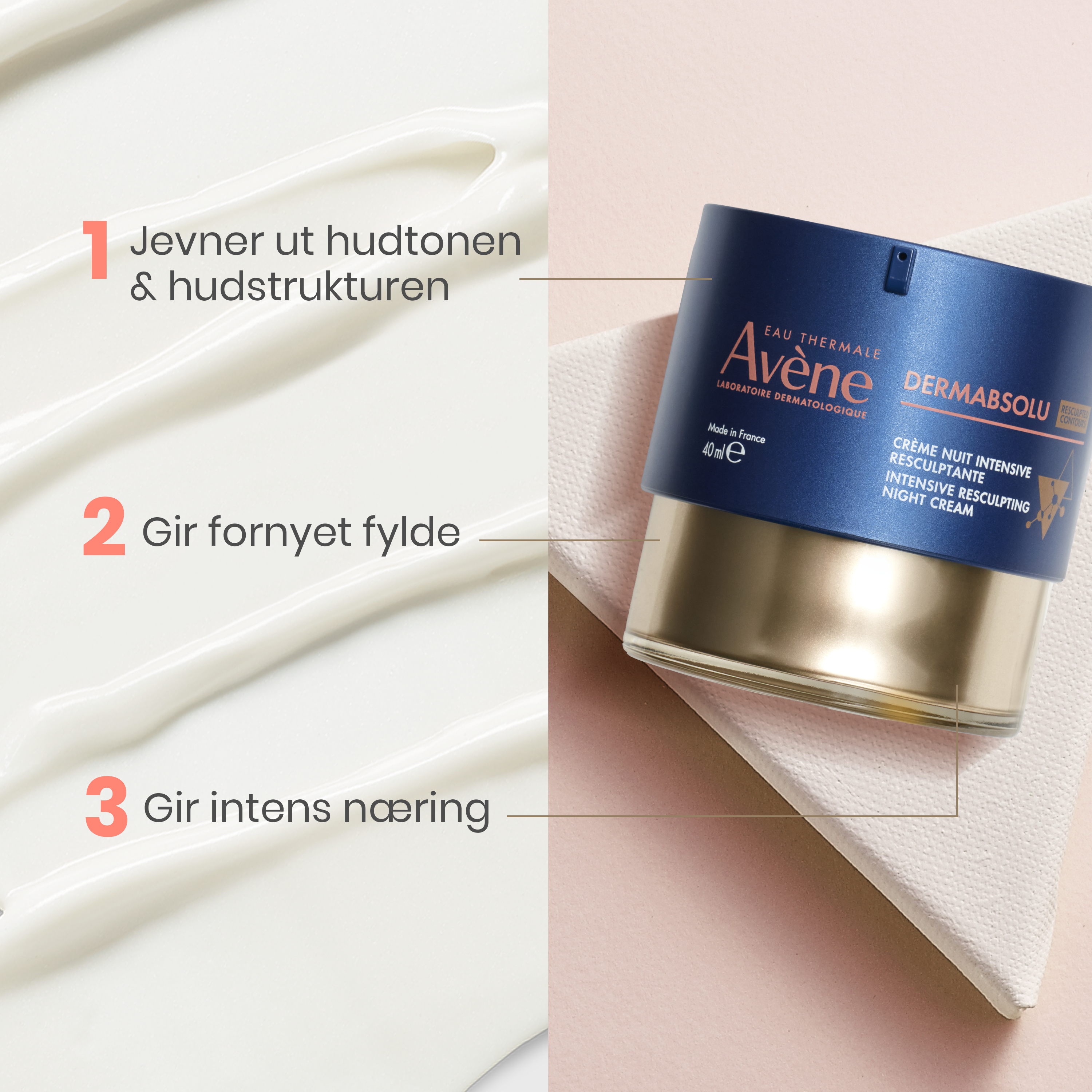 Avène Dermabsolu Night Nattkrem, 40 ml