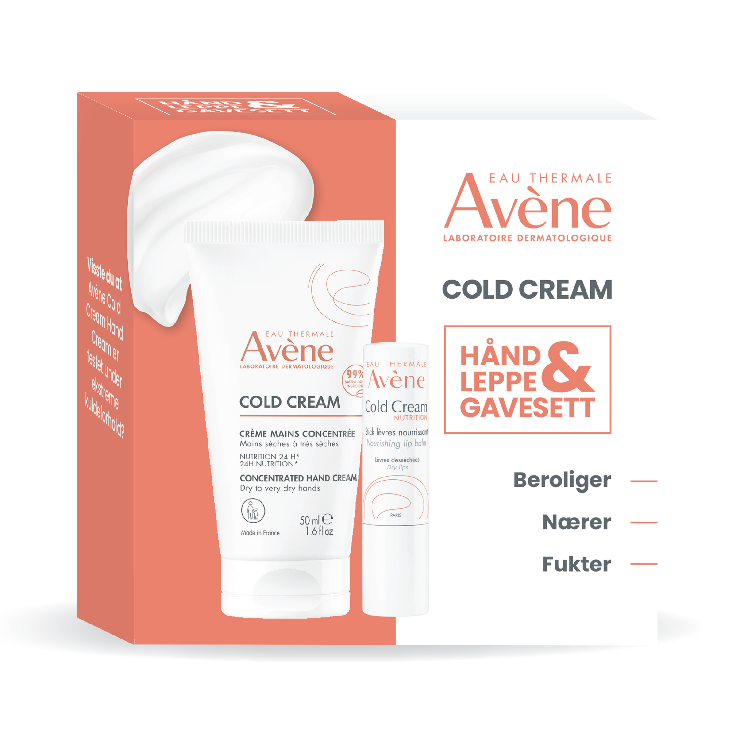 Avène Cold Cream Hånd & Leppe Gave, 1 sett