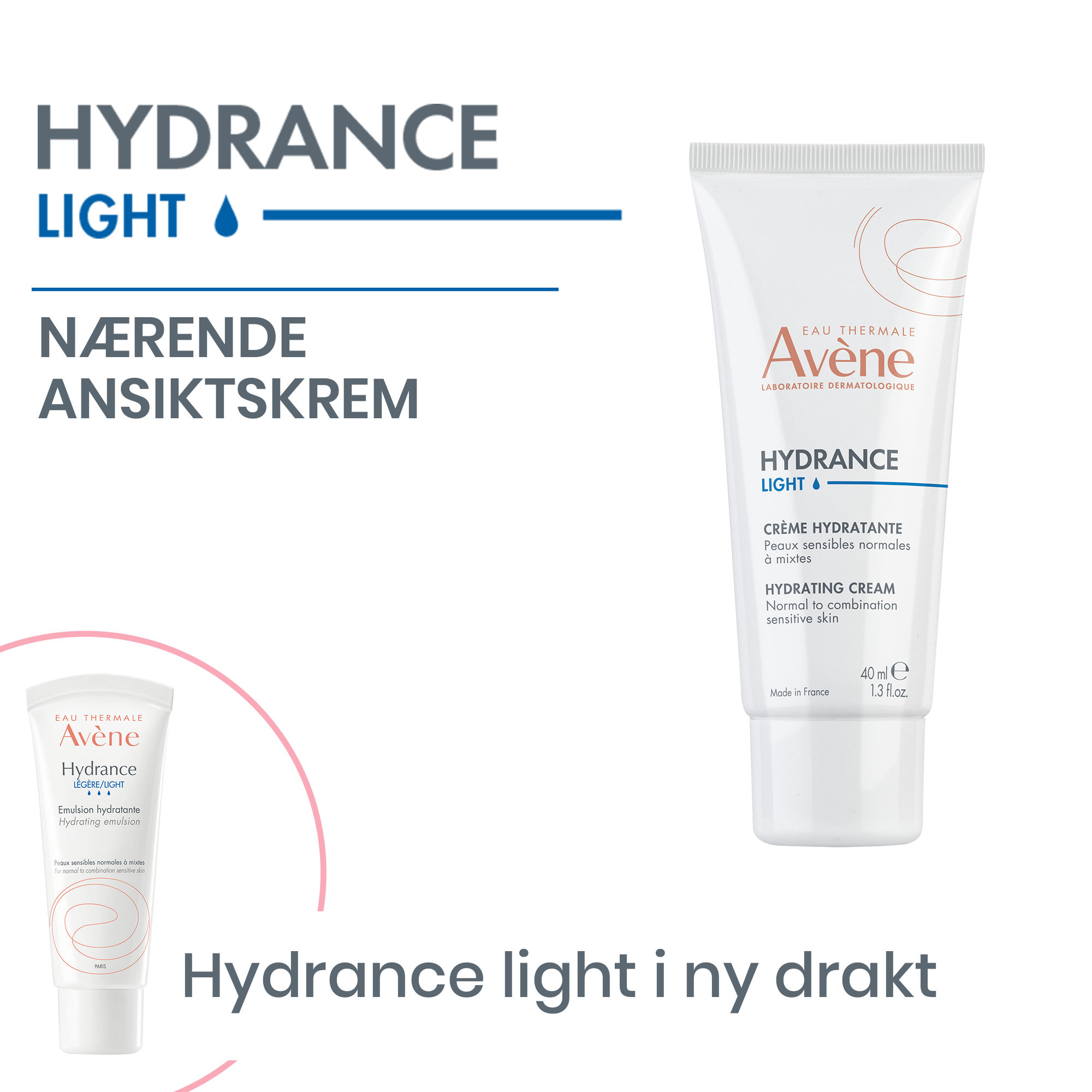 Avène Hydrance Light Cream Dagkrem, 40 ml