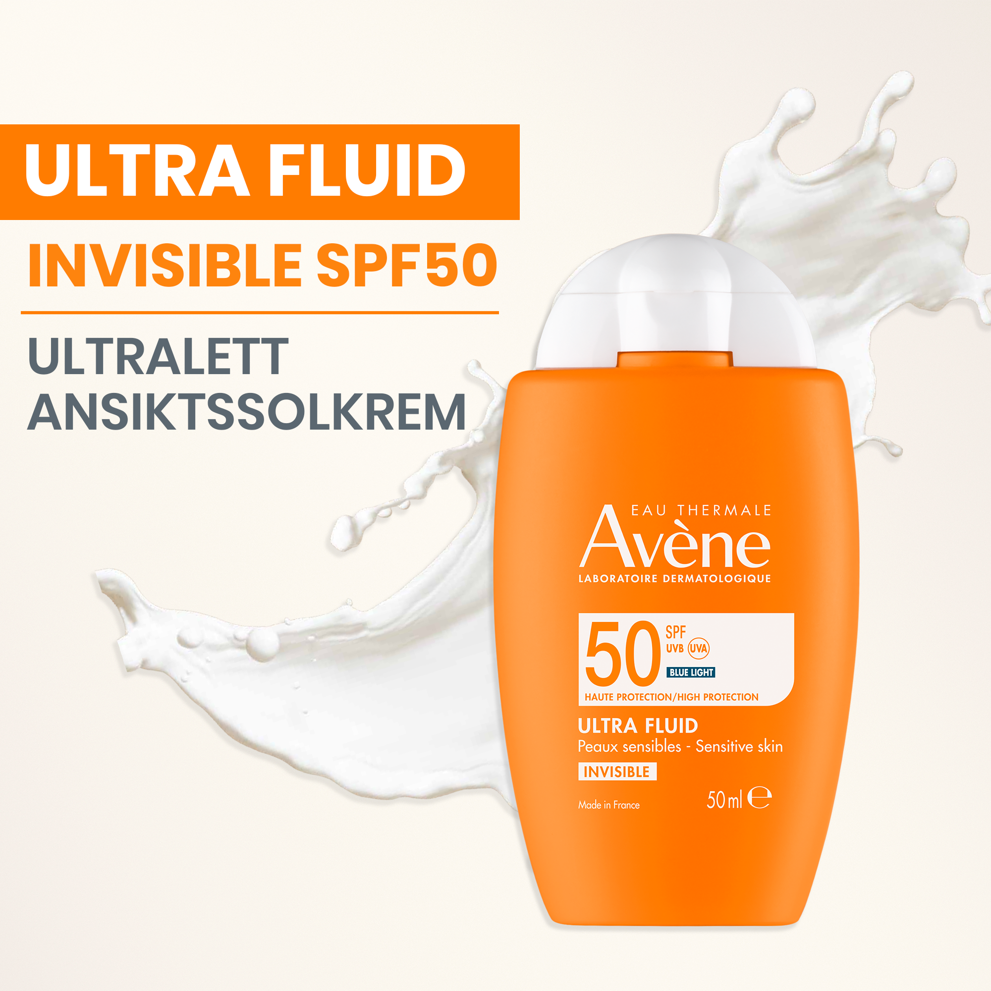 Avène Ultra Fluid Invisible SPF50, 50 ml