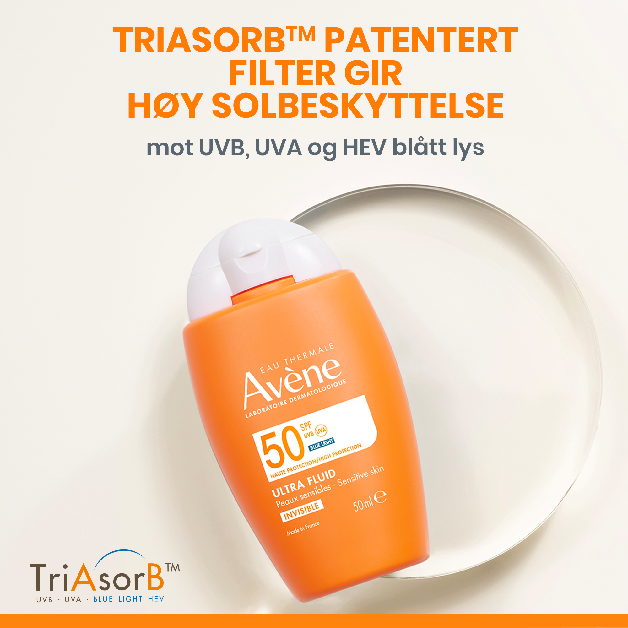 Avène Ultra Fluid Invisible SPF50, 50 ml