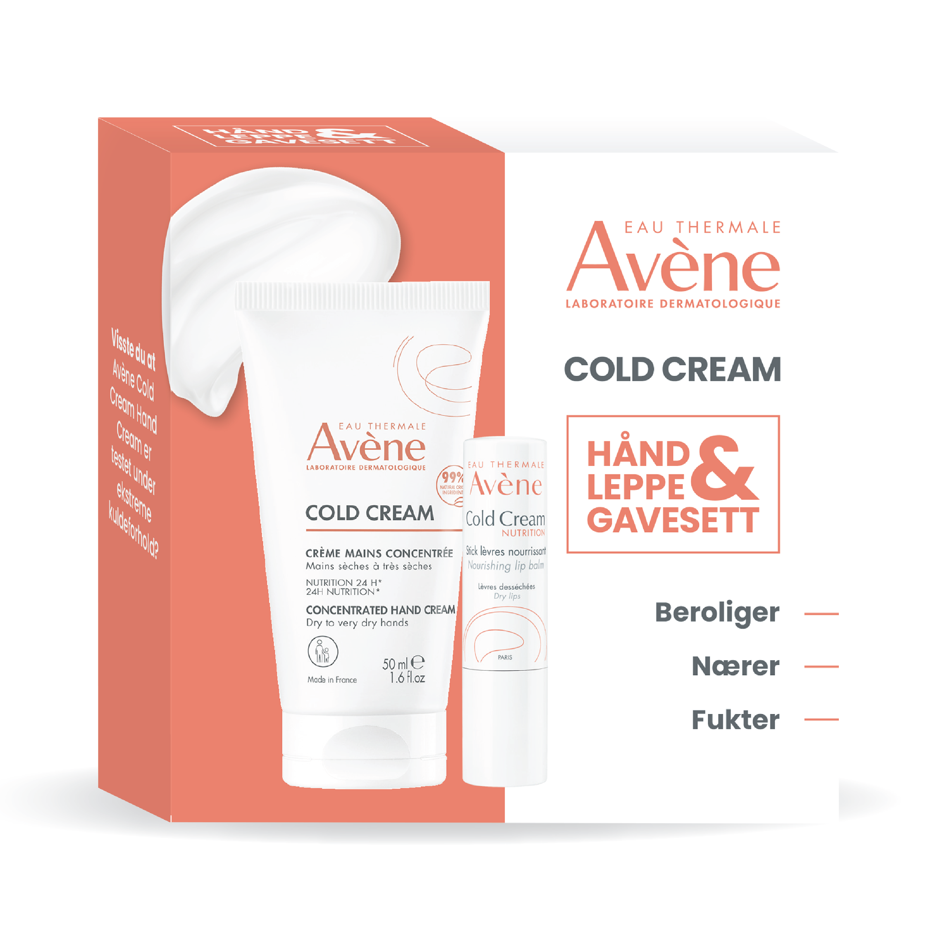 Avène Cold Cream Hånd & Leppe Gavesett, 1 sett
