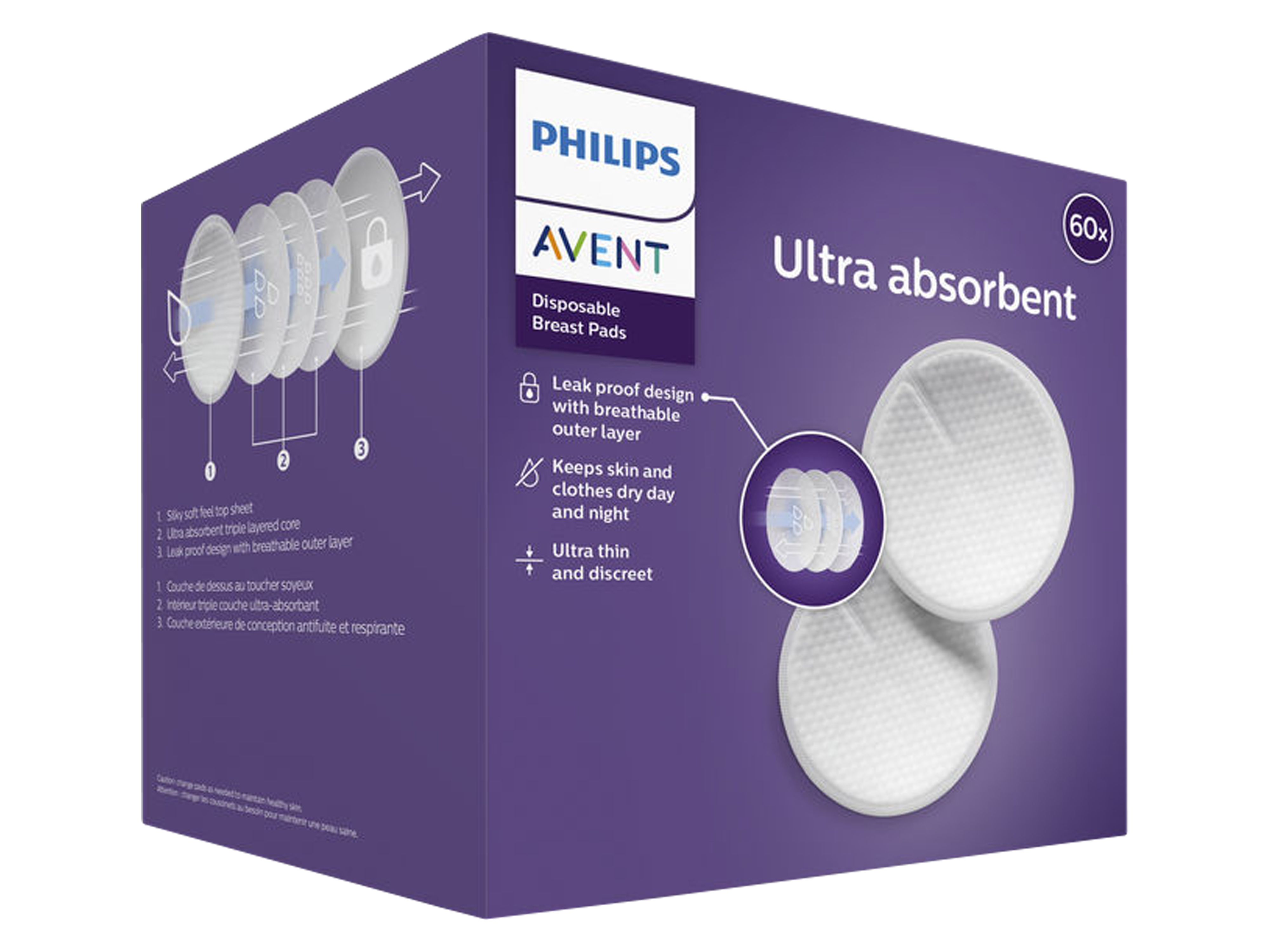 Philips Avent Max Comfort Breast Pads, 60 stk.