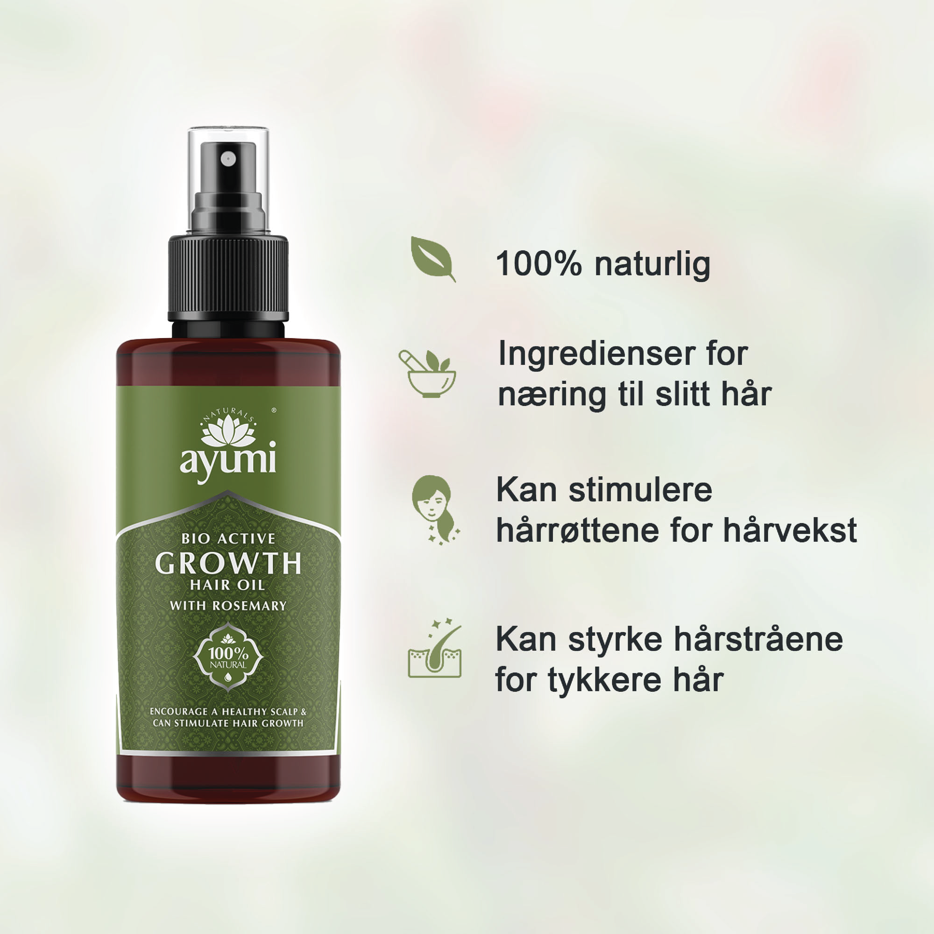 Ayumi Hair Growth Oil with Rosemary, 100 ml