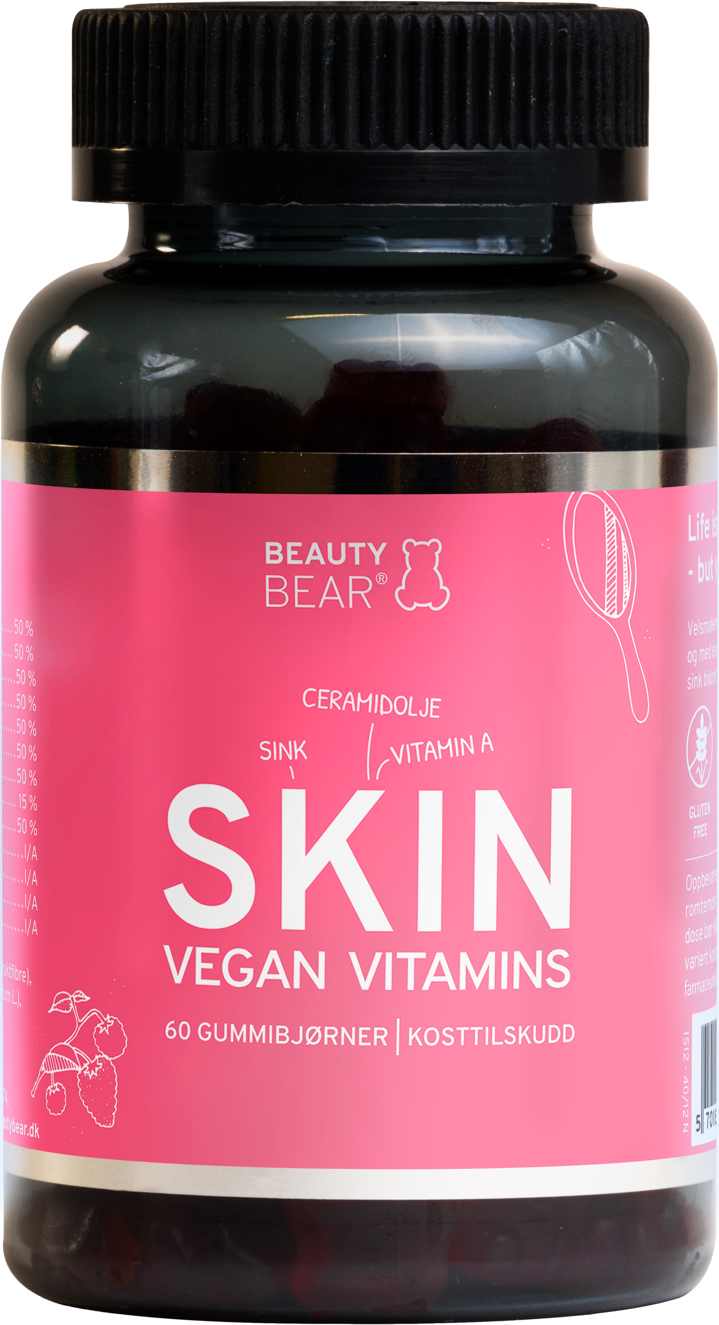 Beauty Bear Skin Vegan Vitamins tyggetab, 60 stk.