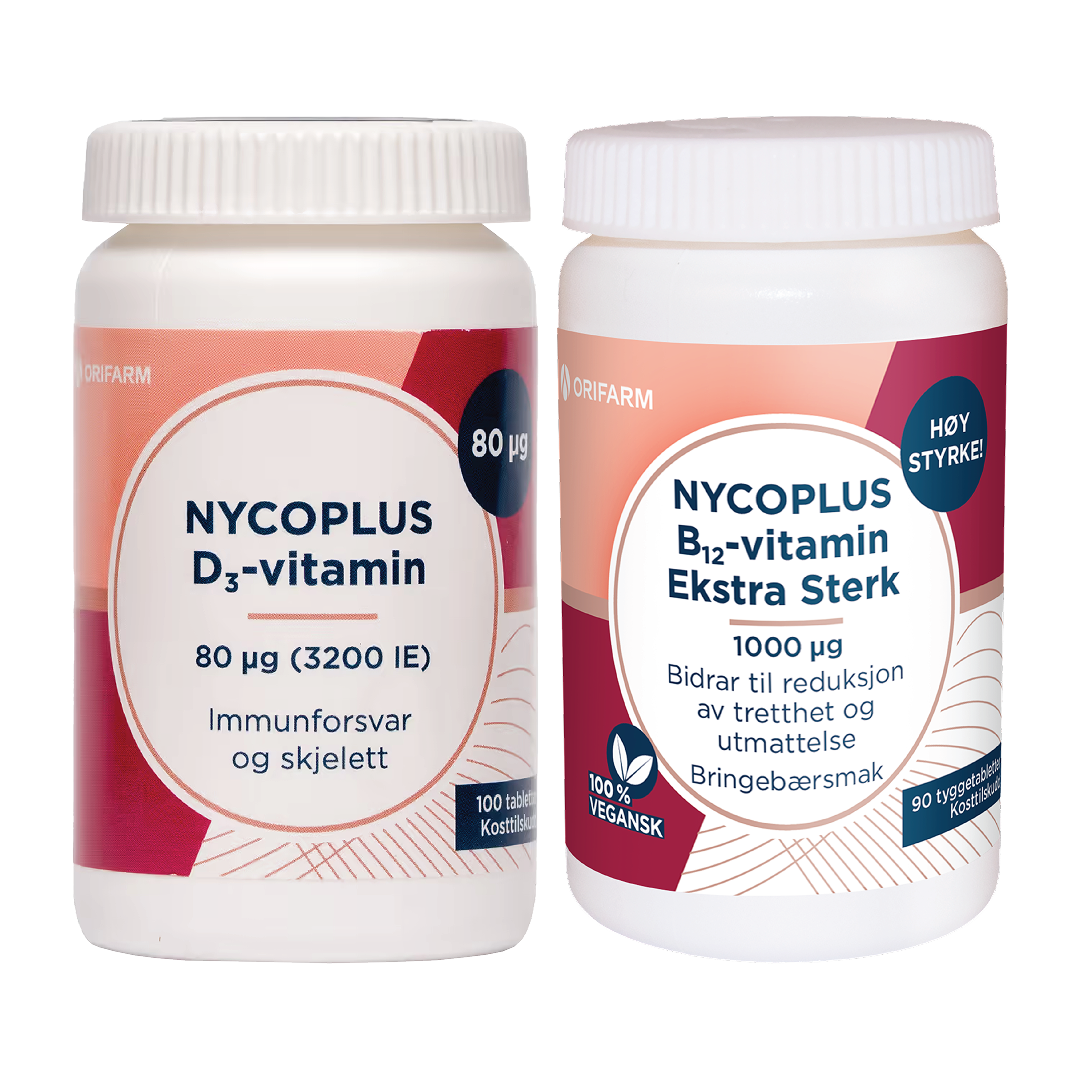 B12-Vitamin Ekstra Sterk 1000 µg + D3-Vitamin 80 µg