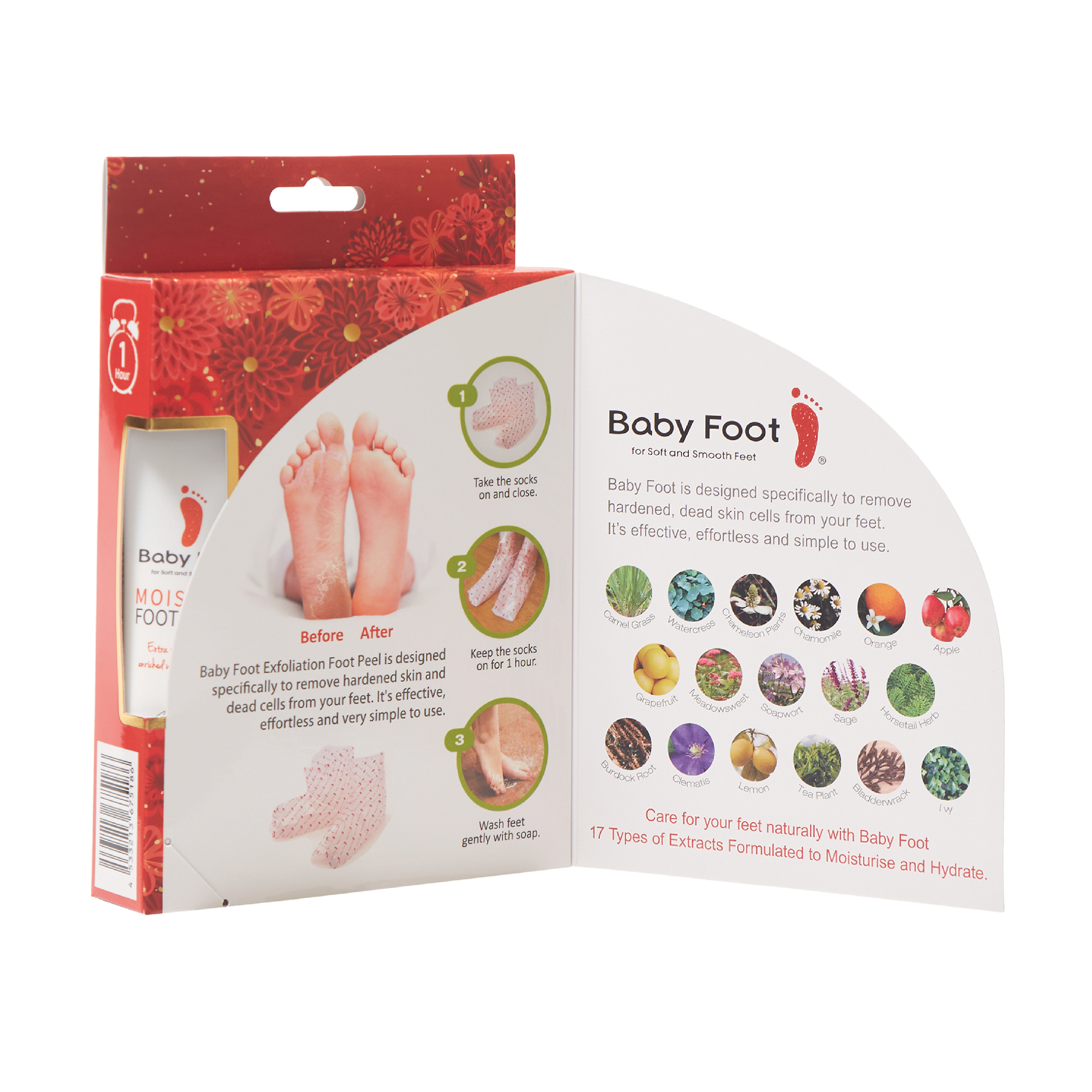 Baby Foot Exfoliation Foot Peel Gift Pack, 1 sett