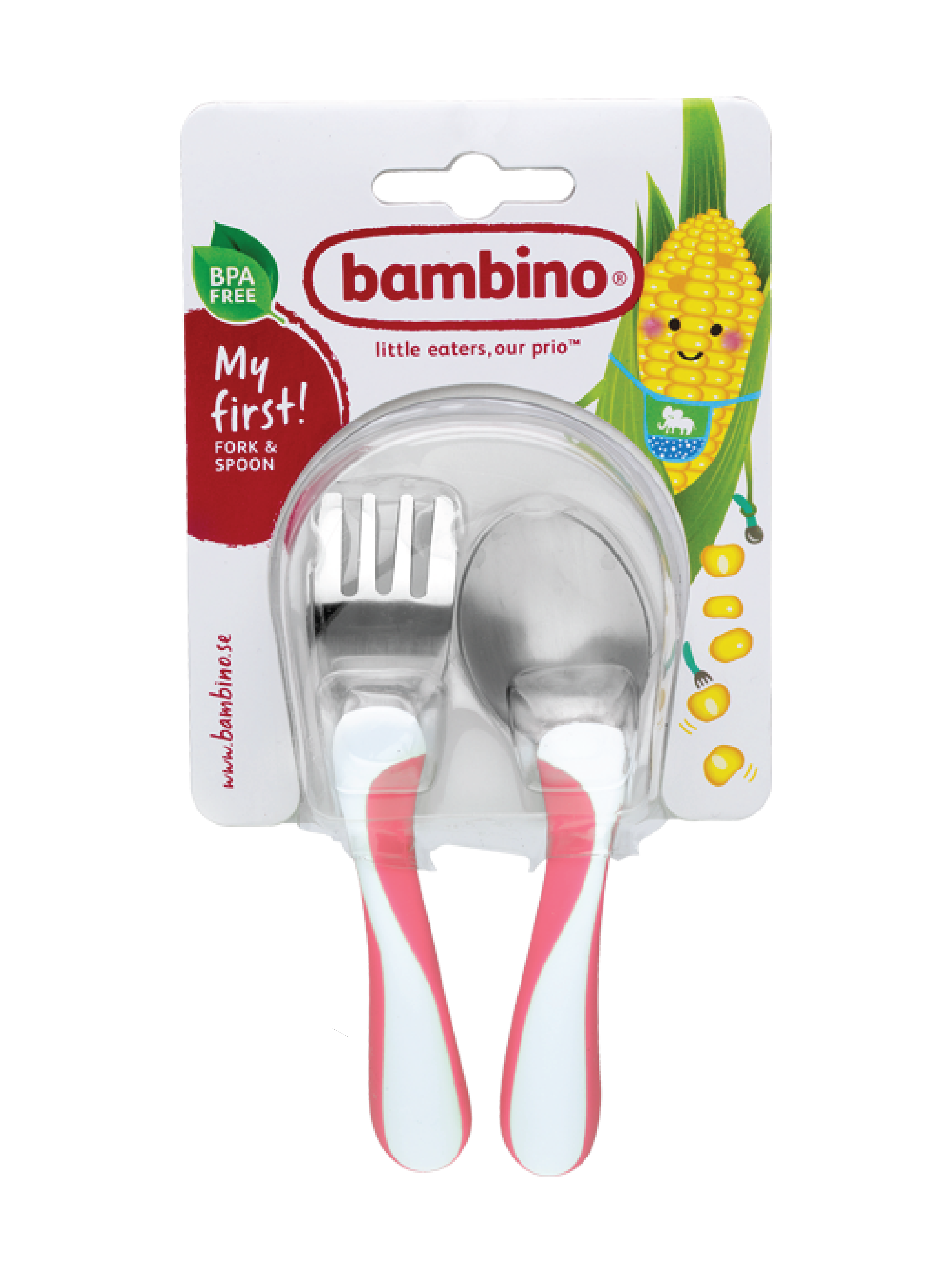 Bambino Bambino My First Fork & spoon, Rosa, 1 sett