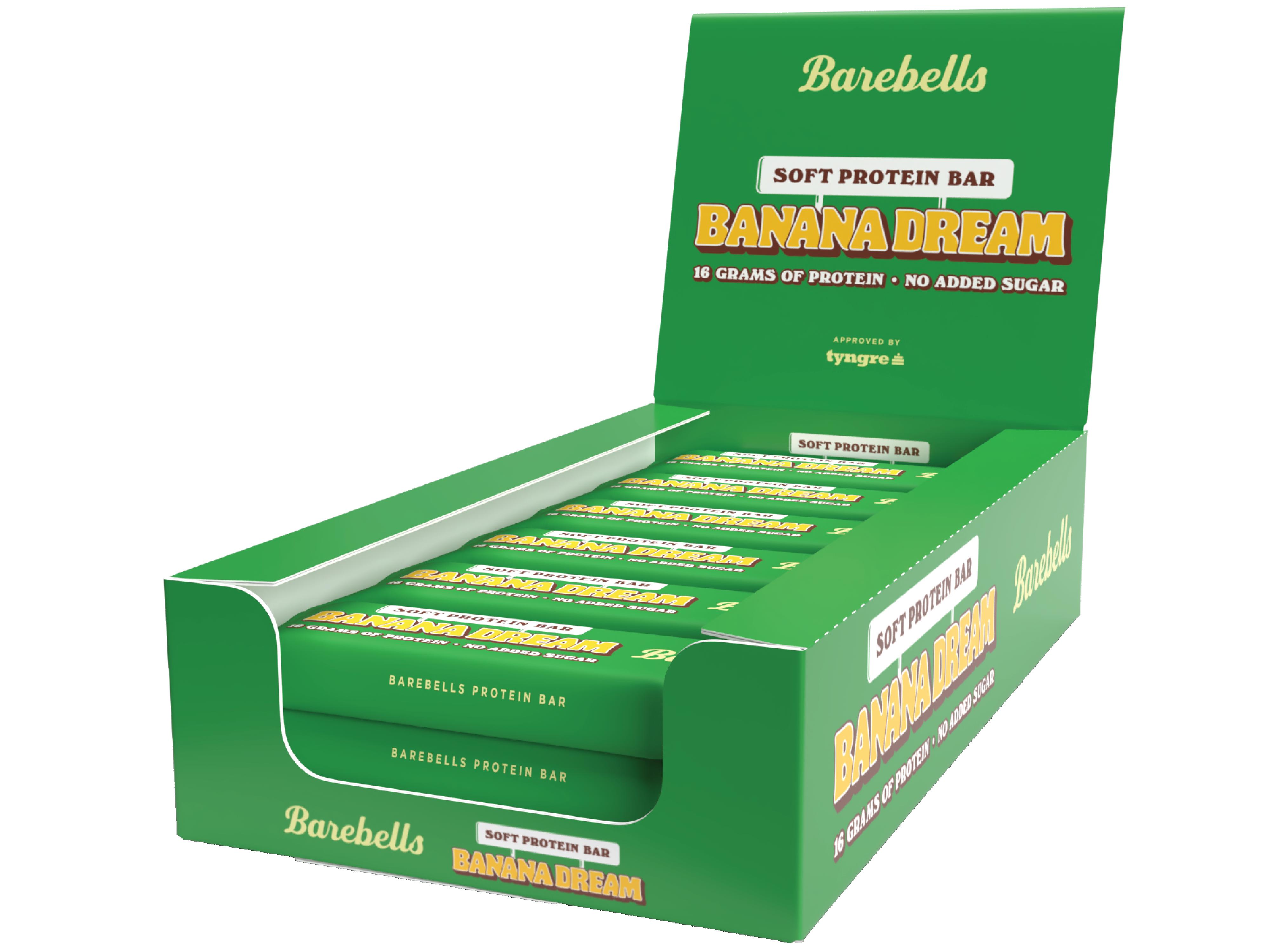 Barebells Soft Banana Dream Protein Bar, 55 g x 12 Sportsernæring