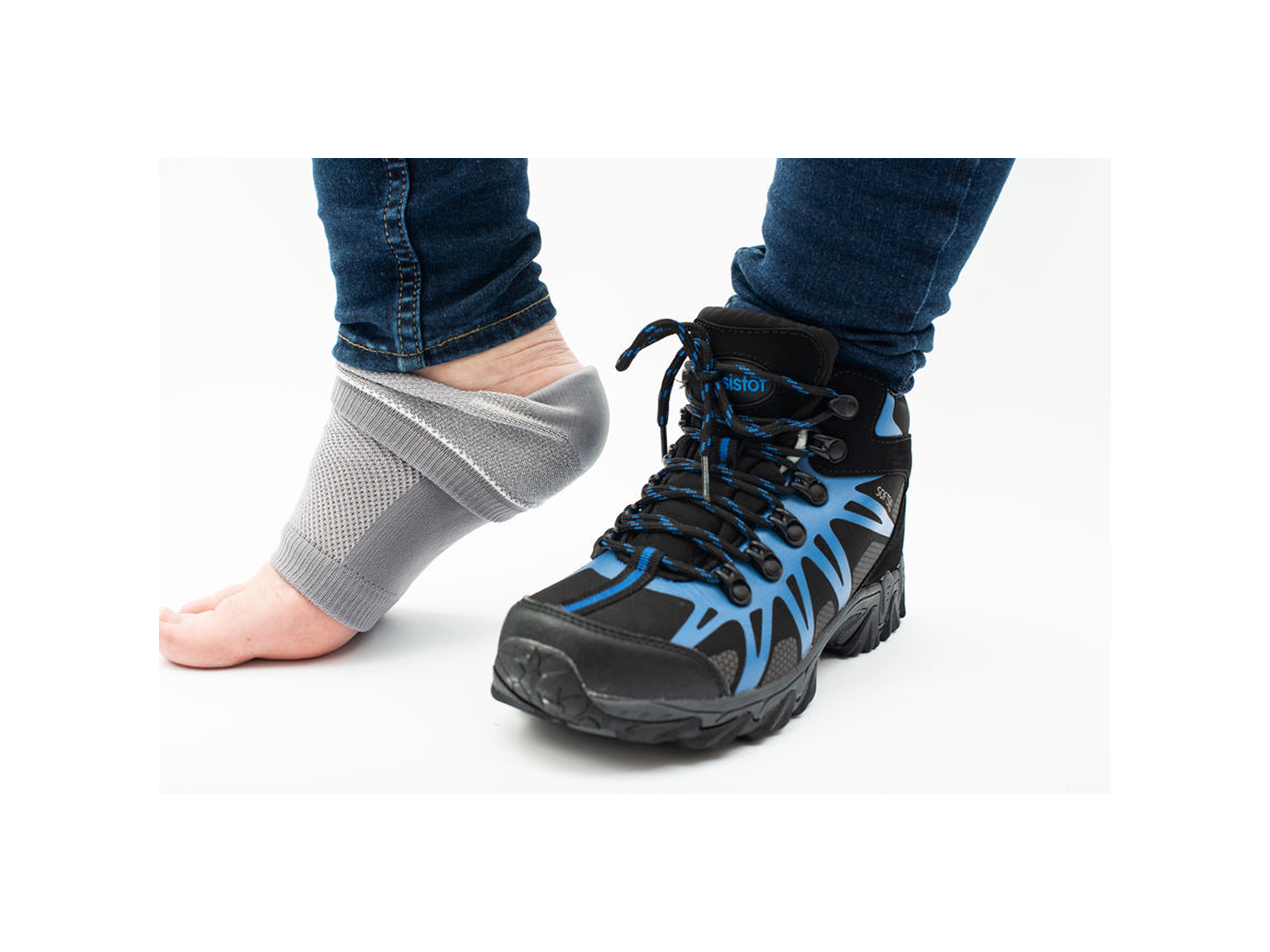 Basisfot Gnagsårsokk, Str. L, grå, 1 par