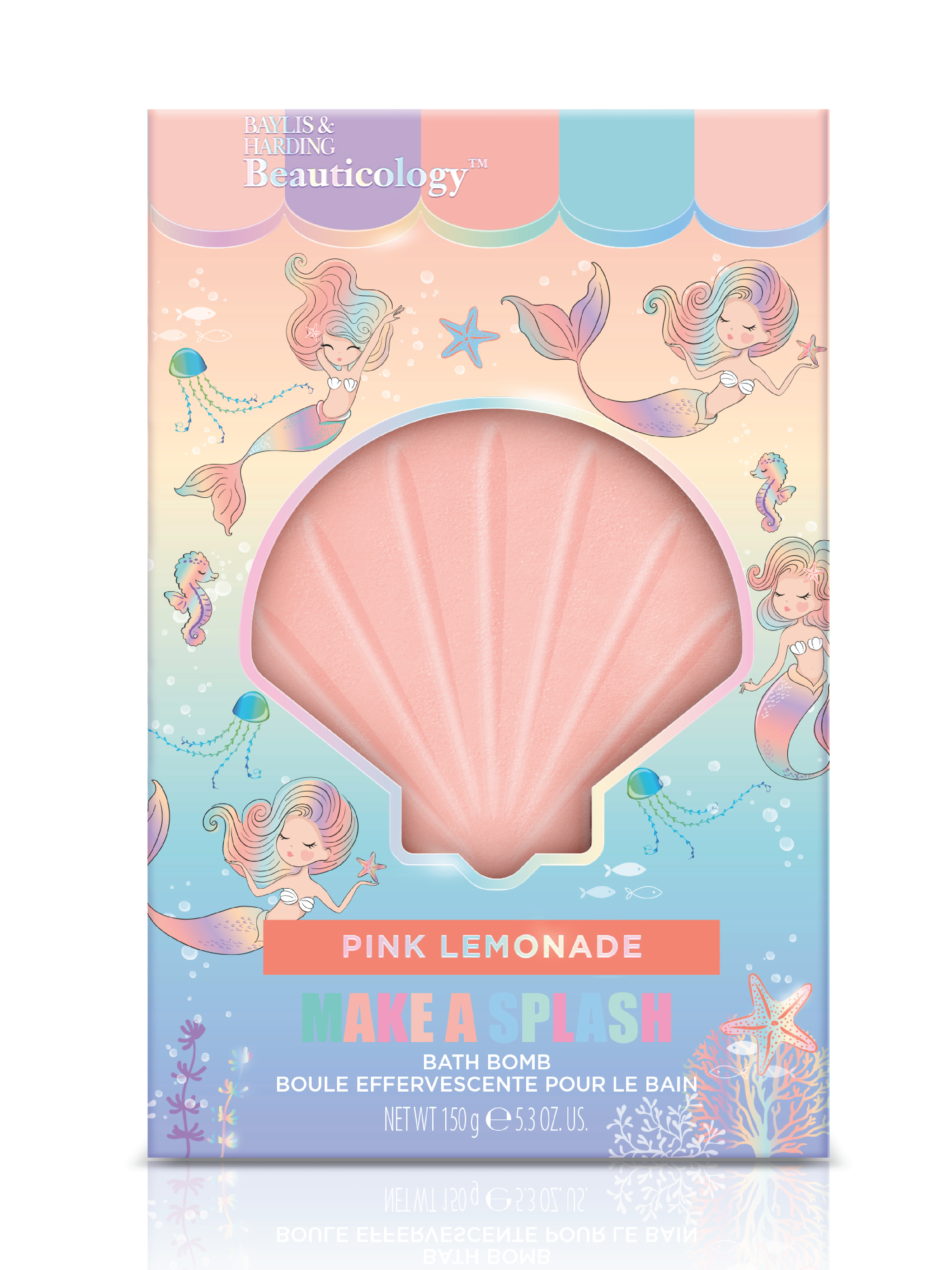 Baylis & Harding Beauticology Mermaid Pink Lemonade Bath Fizzer, 150 g