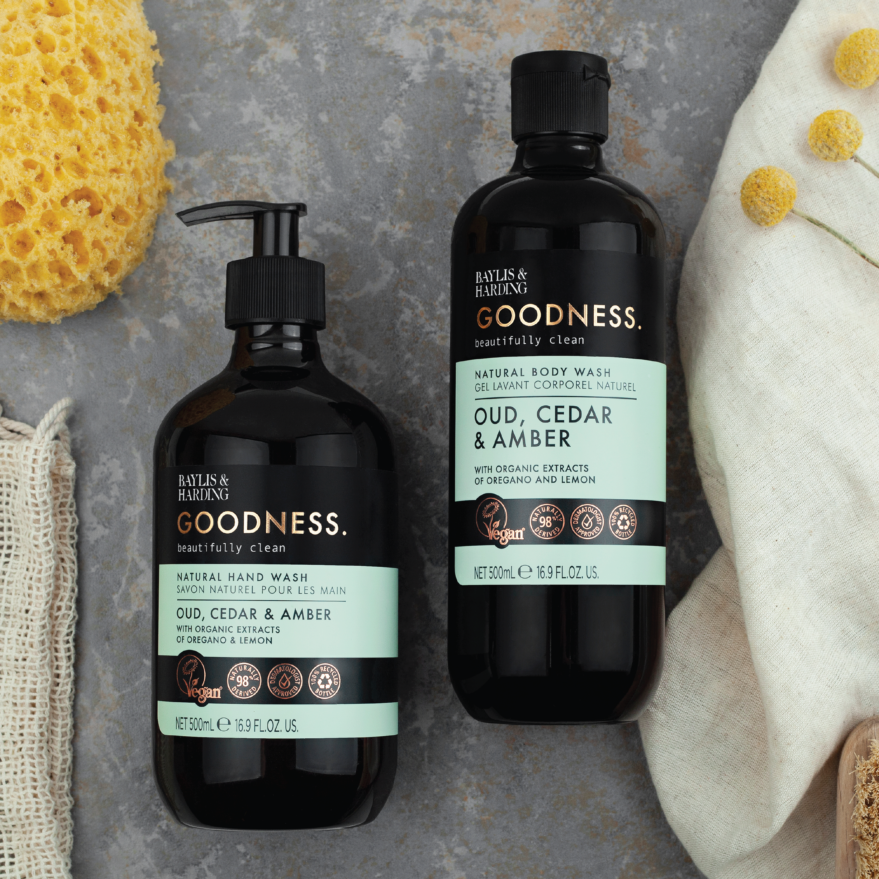 Baylis & Harding Goodness Oud, Cedar & Amber Body Wash, 500 ml