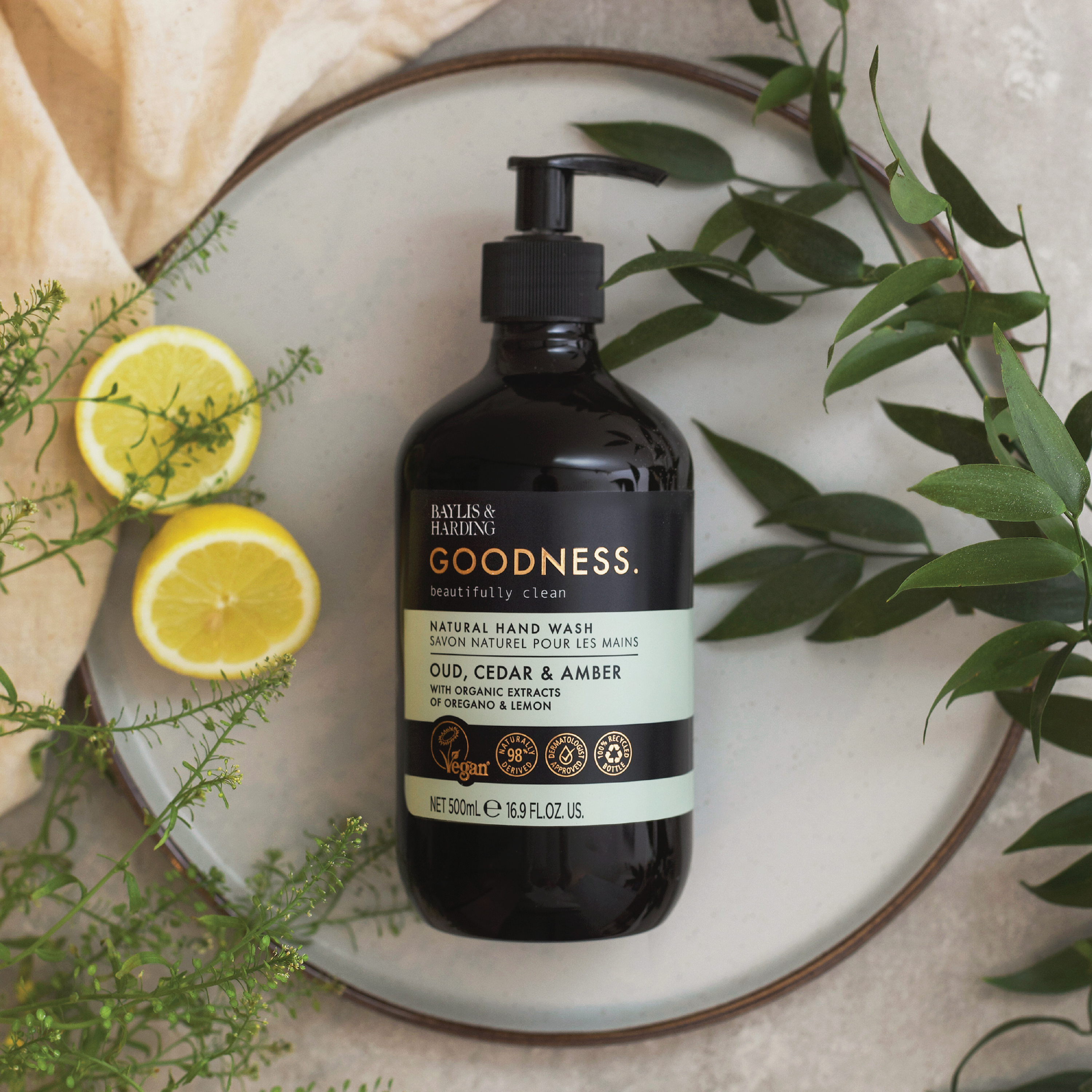 Baylis & Harding Goodness Oud, Cedar & Amber Hand Wash, 500 ml