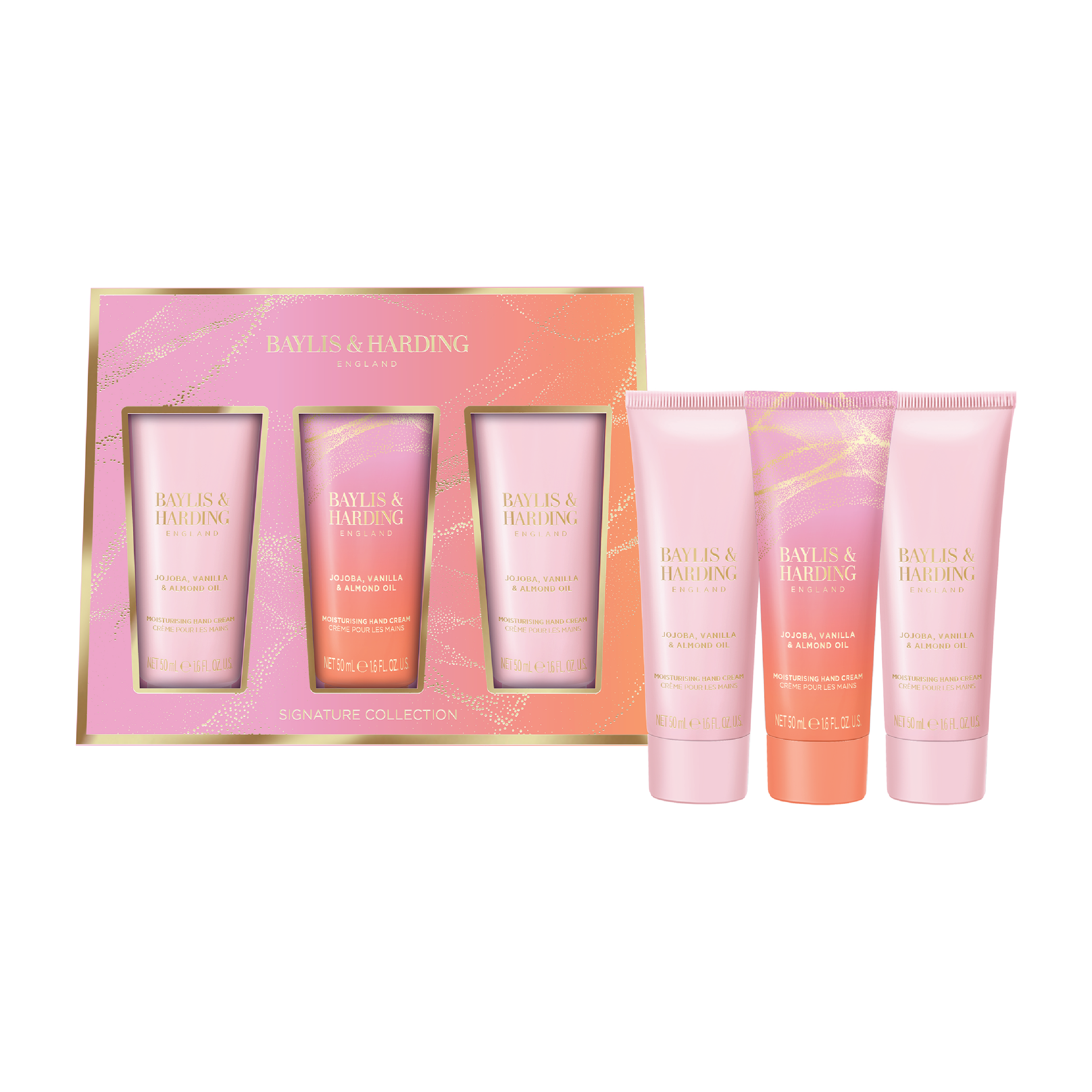 Baylis & Harding Jojoba, Vanilla & Almond Oil Hand Cream Trio Gift Set, 1 sett