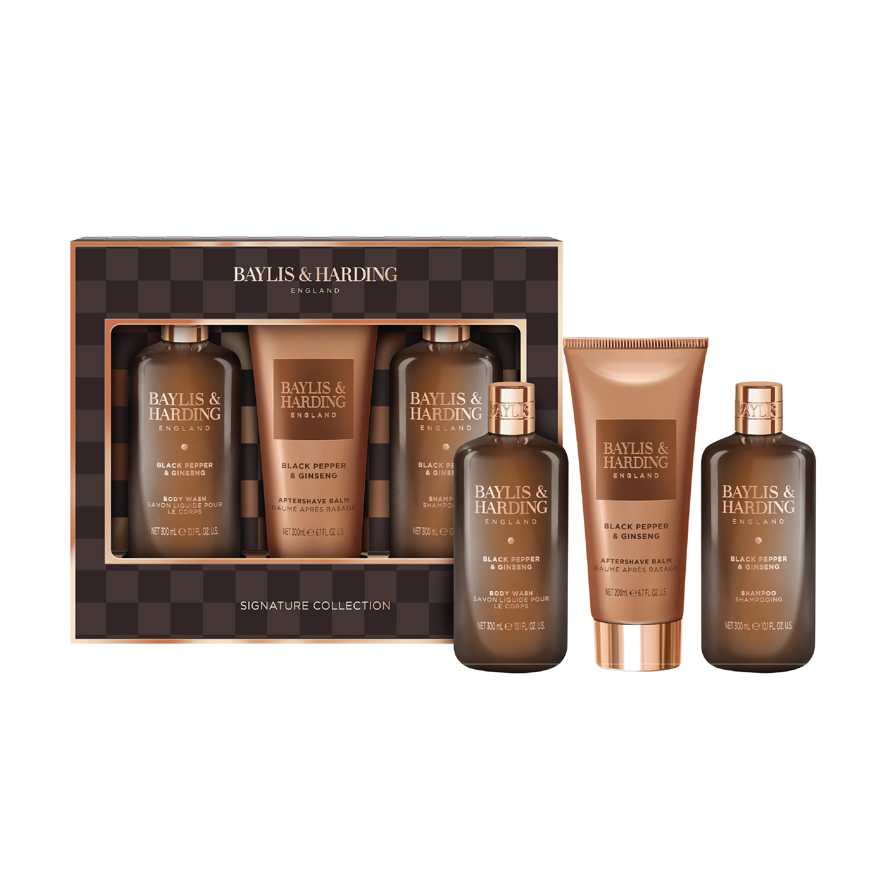 Baylis & Harding Men's Black Pepper & Ginseng Body Trio Gift Set, 1 sett
