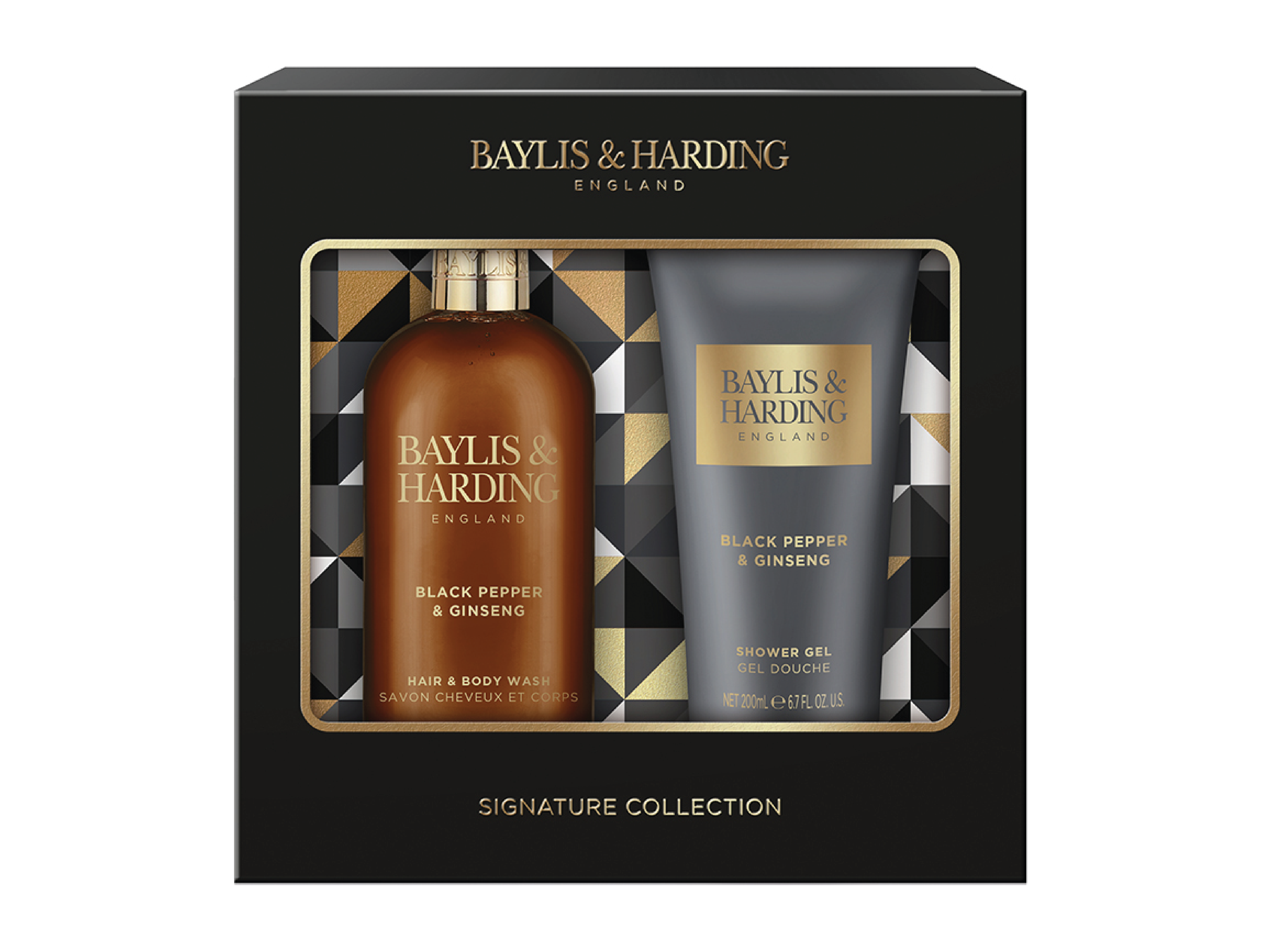 Baylis & Harding Men's Black Pepper & Ginseng Hair & Body Duo Set, Gavesett, 1 stk.
