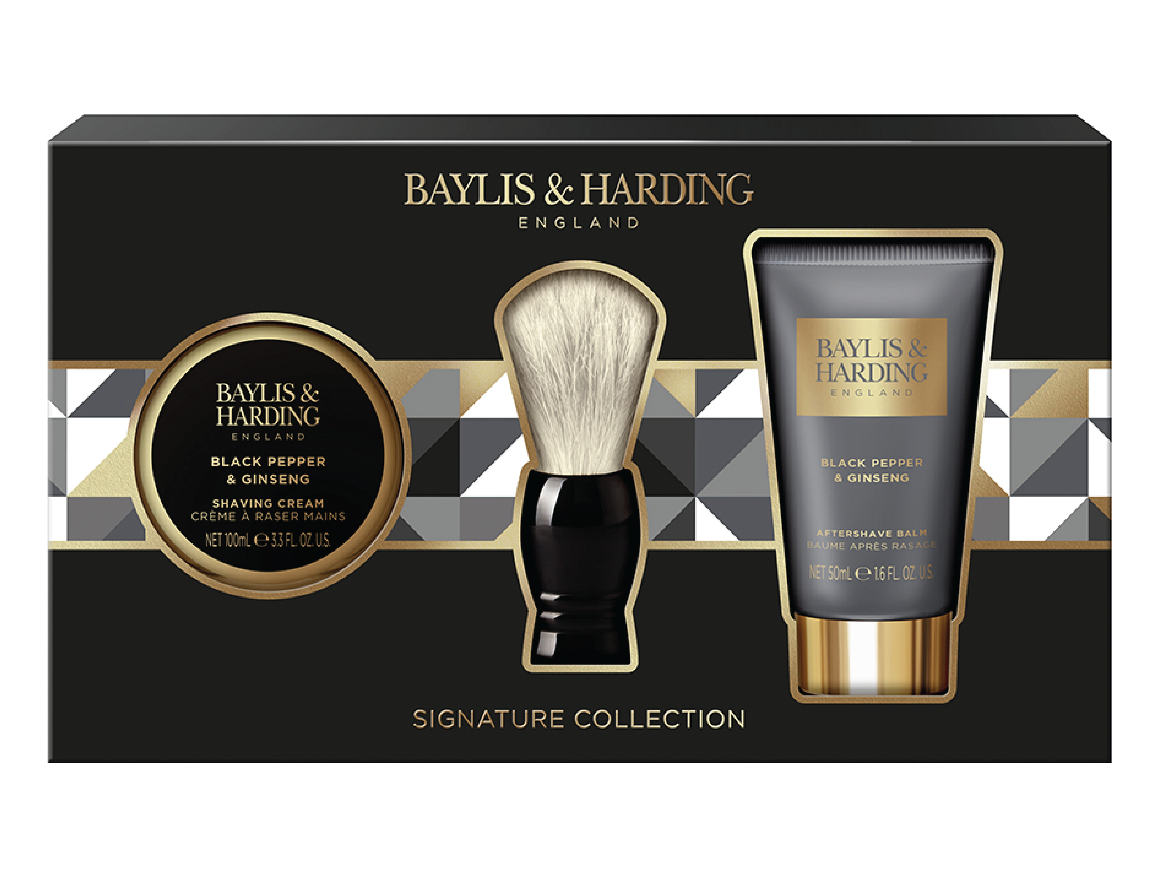 Baylis & Harding Men's Black Pepper & Ginseng Shaving Set, Gavesett, 1 stk.