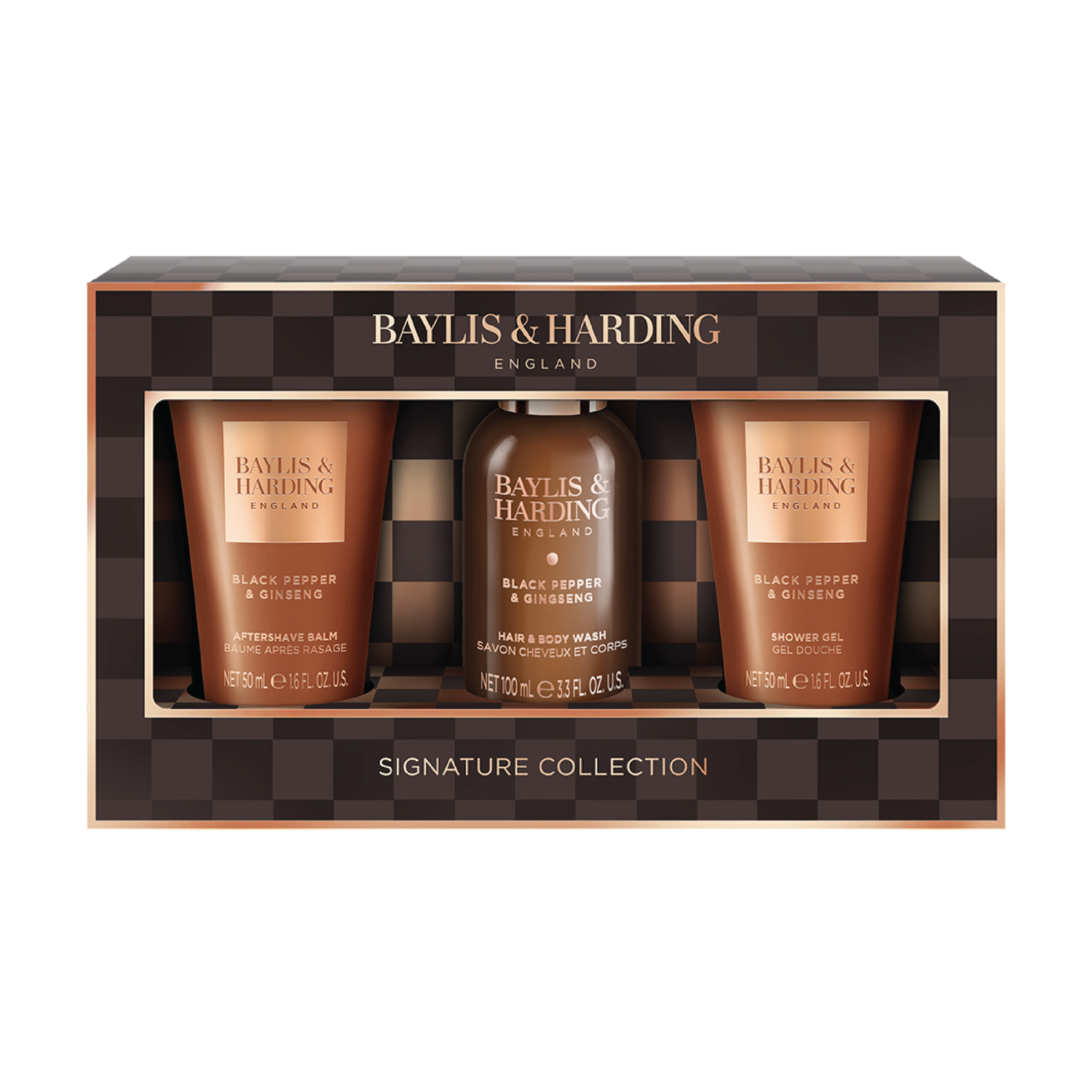 Baylis & Harding Men's Black Pepper & Ginseng Travel Trio Gift Set, 1 sett