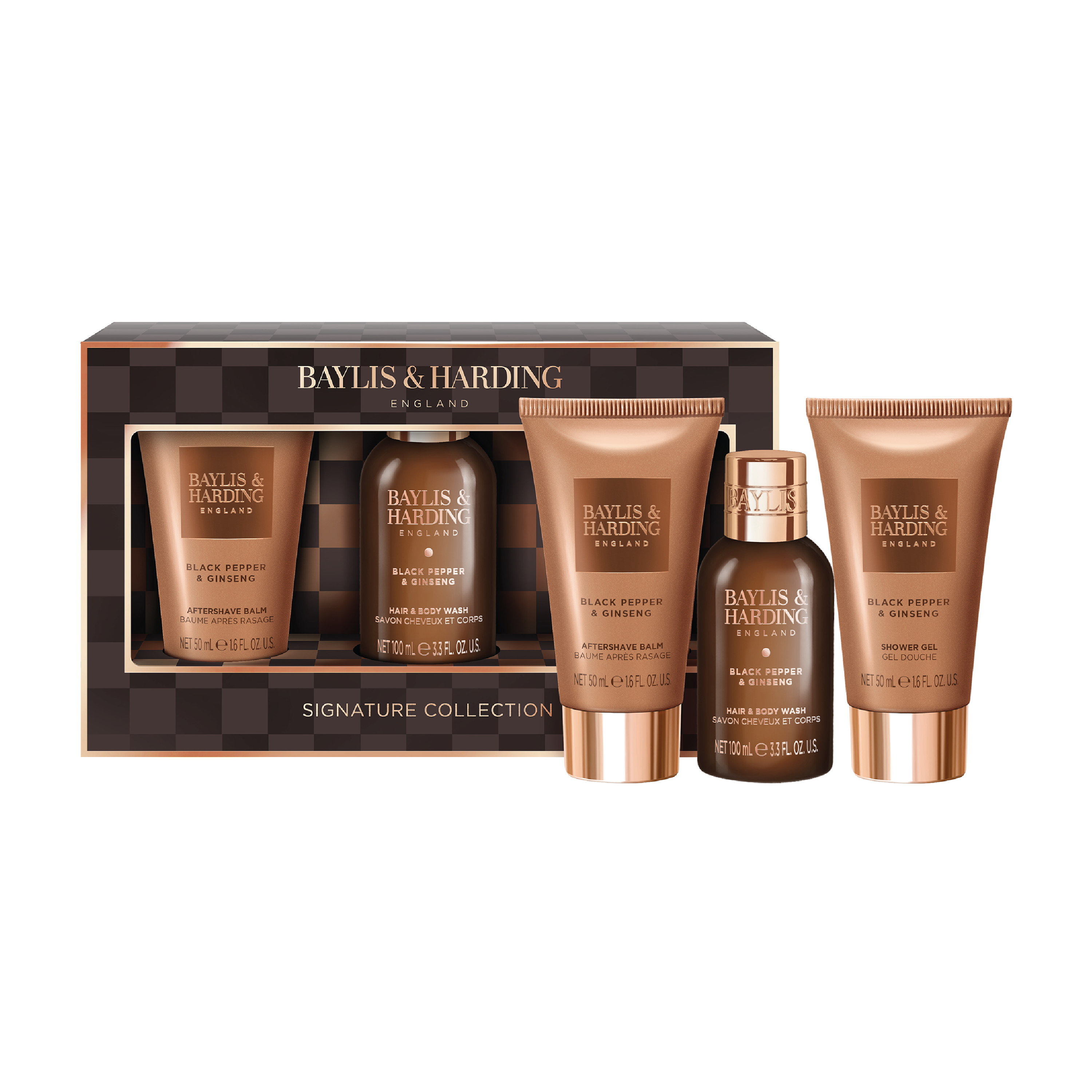 Baylis & Harding Men's Black Pepper & Ginseng Travel Trio Gift Set, 1 sett