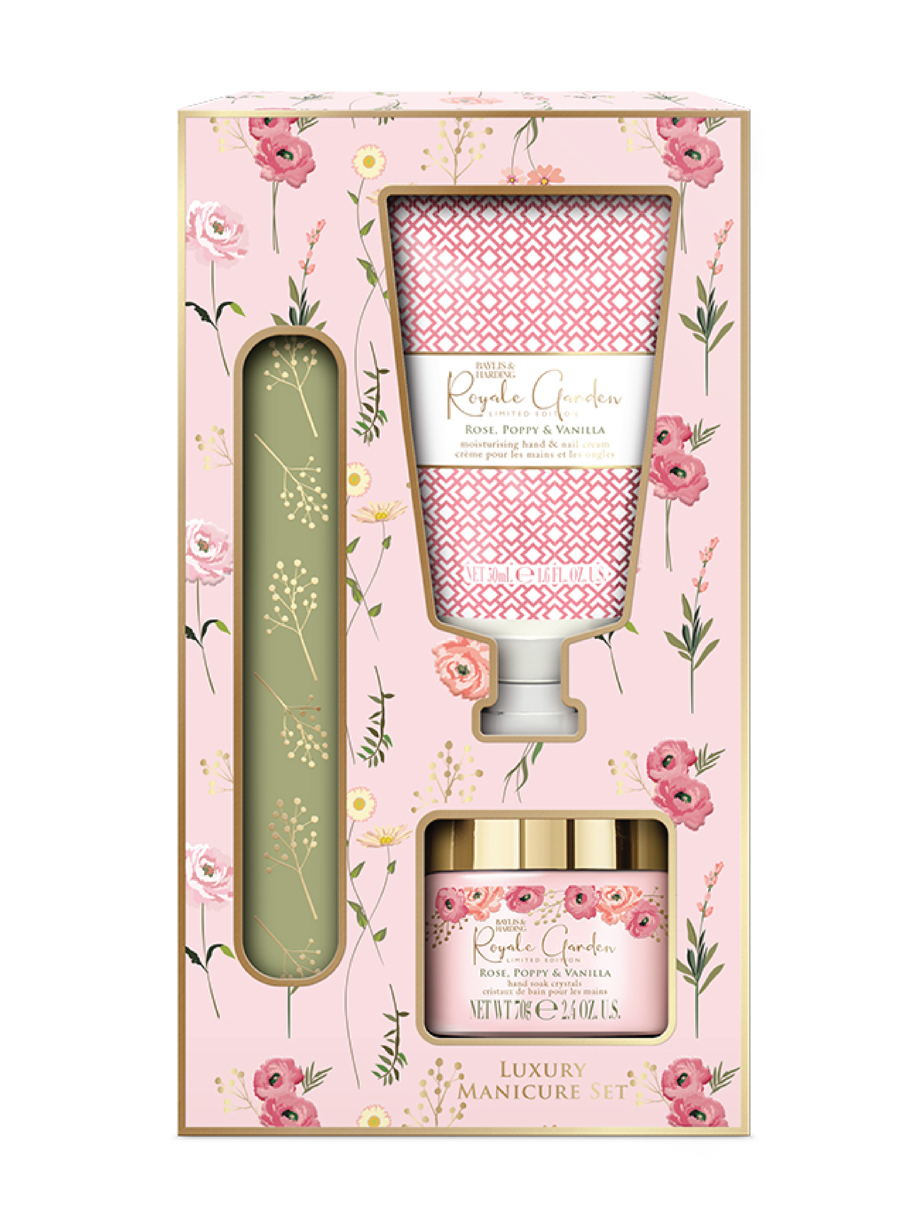Baylis & Harding Royale Garden Rose, Poppy & Vanilla Manicure Set, 1 sett
