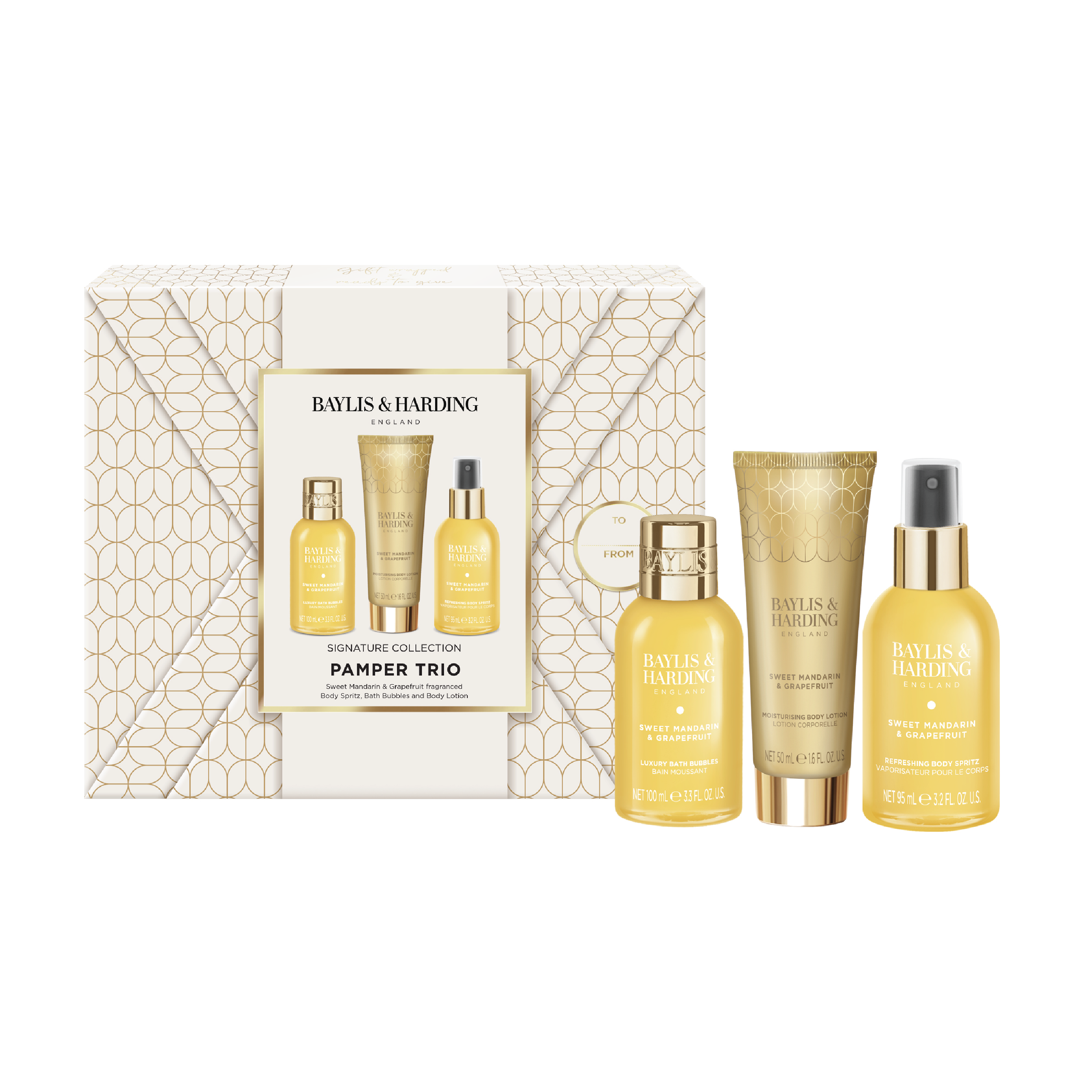Baylis & Harding Sweet Mandarin & Grapefruit Wrapped Body Trio Gift Set, 1 sett