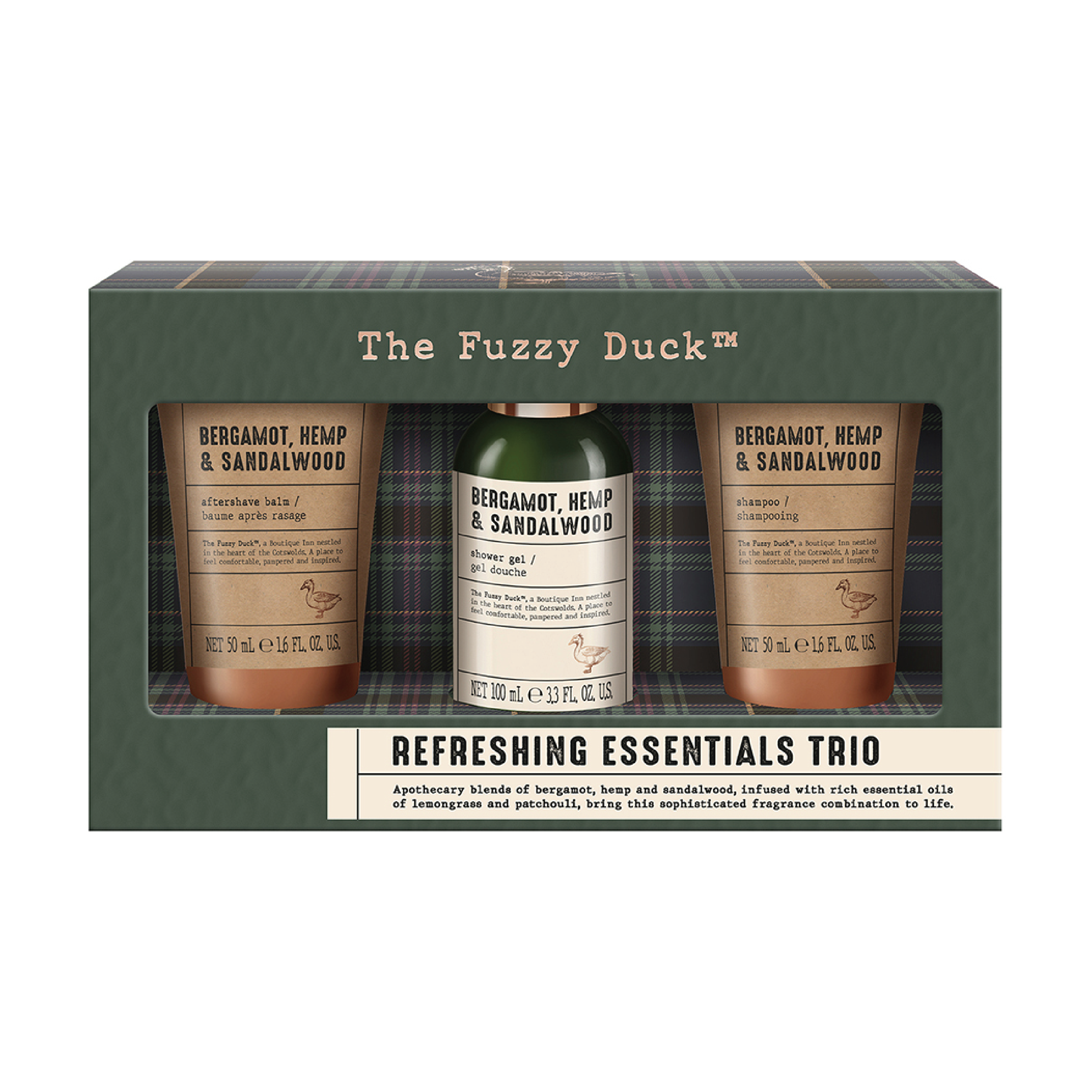 Baylis & Harding The Fuzzy Duck Bergamot, Hemp & Sandalwood Men's Refreshing Essentials Gift Set, 1 sett