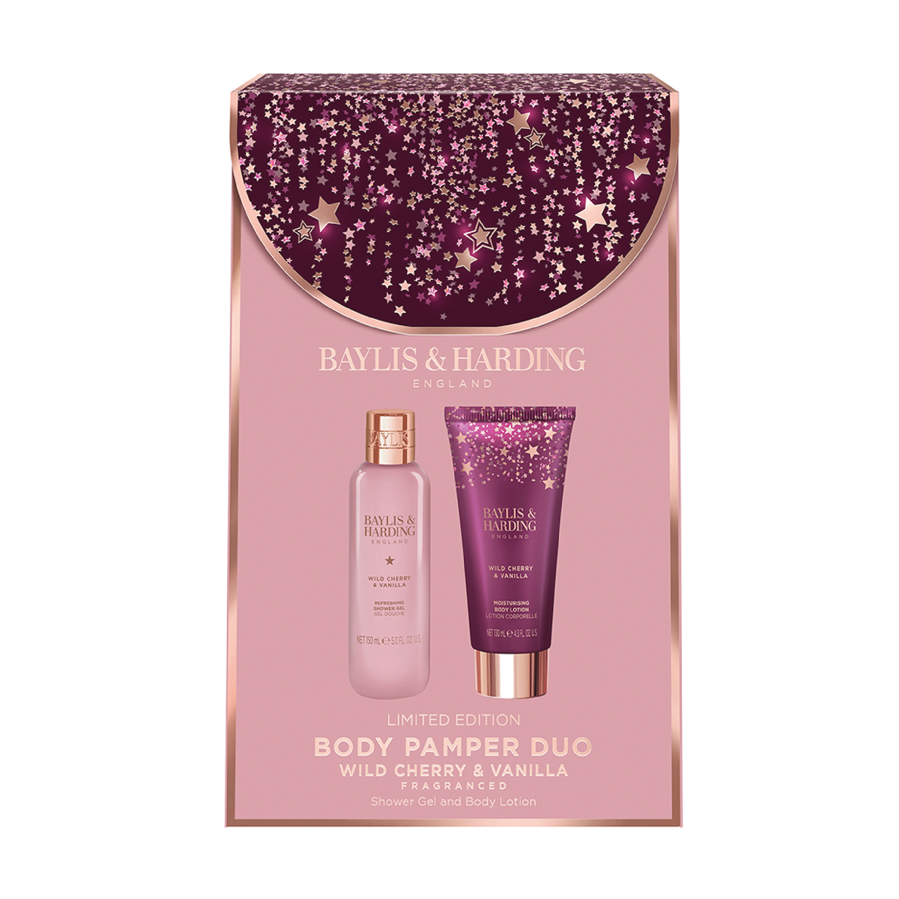 Baylis & Harding Wild Cherry & Vanilla Luxury Body Pamper Duo Gift Set, 1 sett