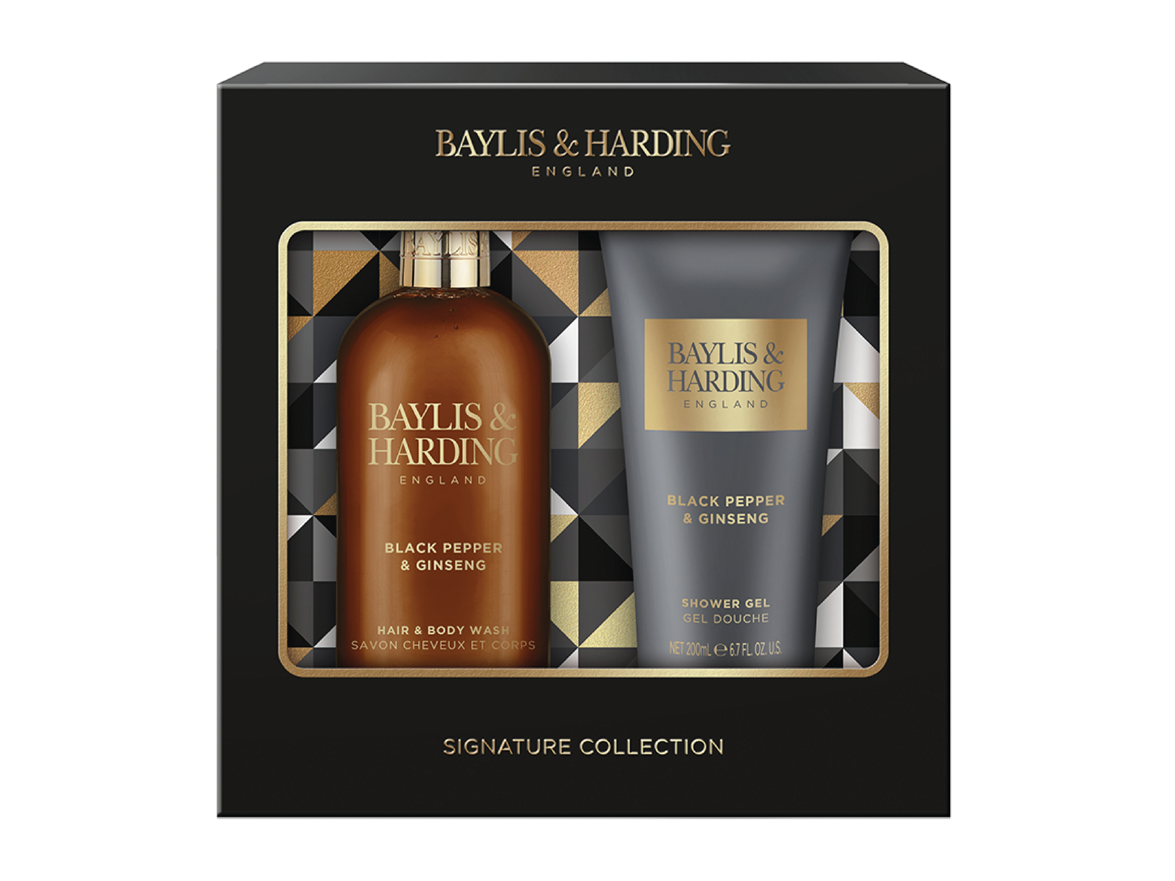 Baylis&Harding Men's Black Pepper & Ginseng Hair & Body Duo Set, Gavesett, 1 stk.