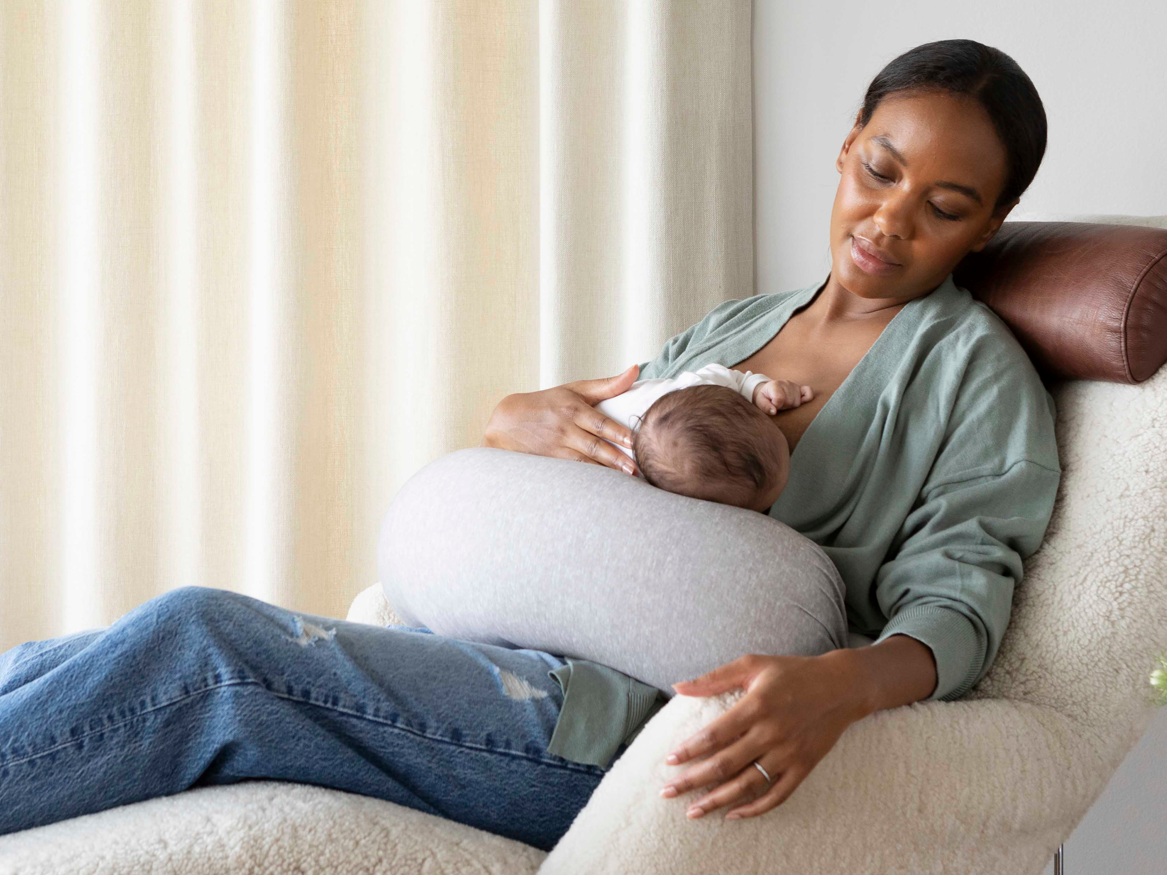 bbhugme Nursing Pillow Cover, Grey Melange, 1 stk.