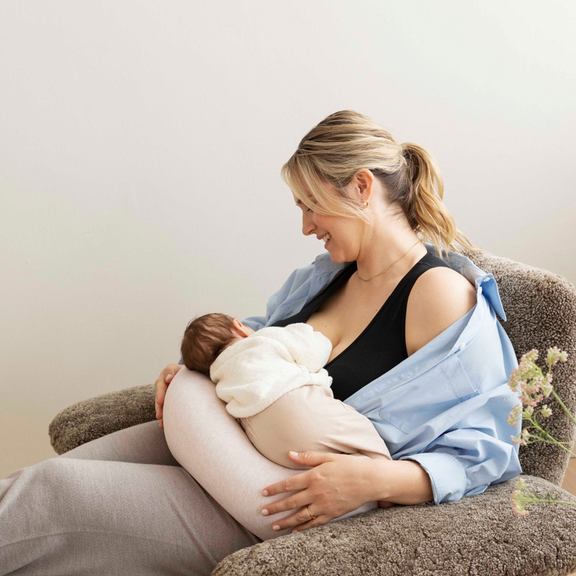 bbhugme Nursing Pillow, Pink Melange, 1 stk.