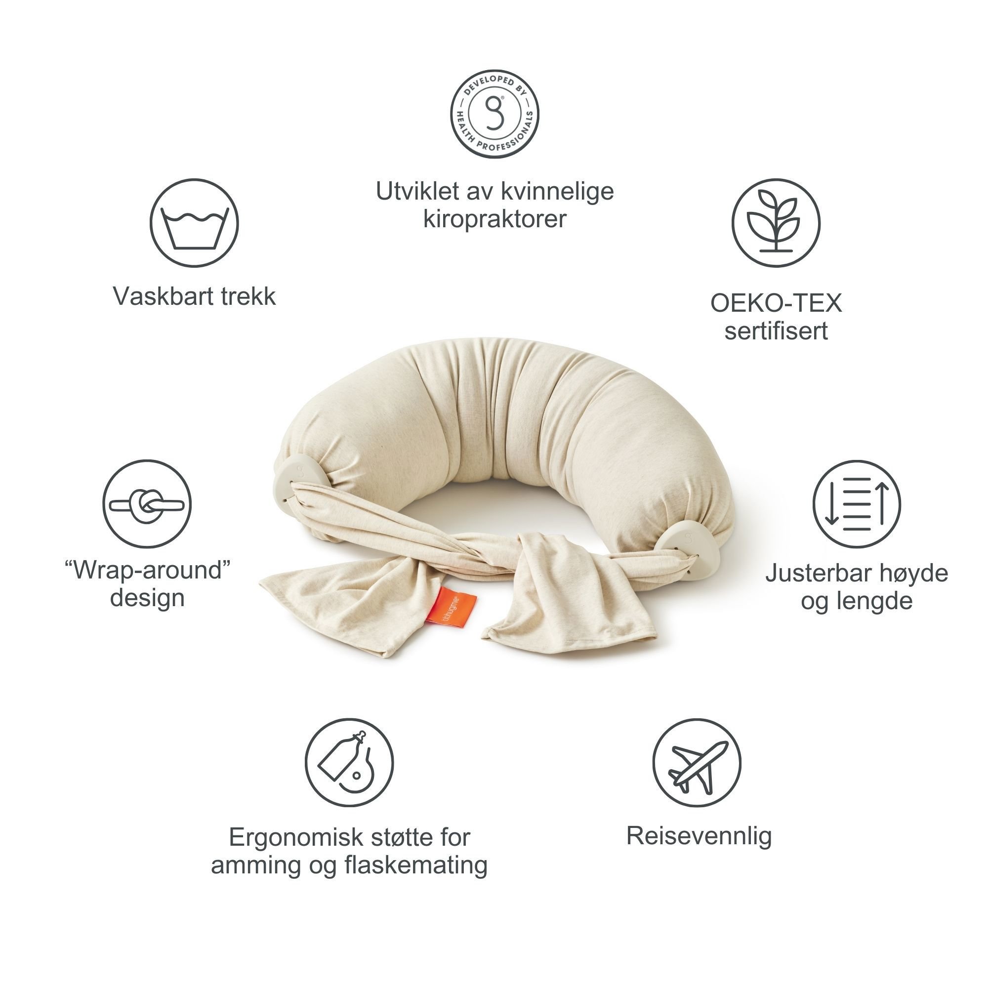 bbhugme Nursing Pillow, Soft White, 1 stk.