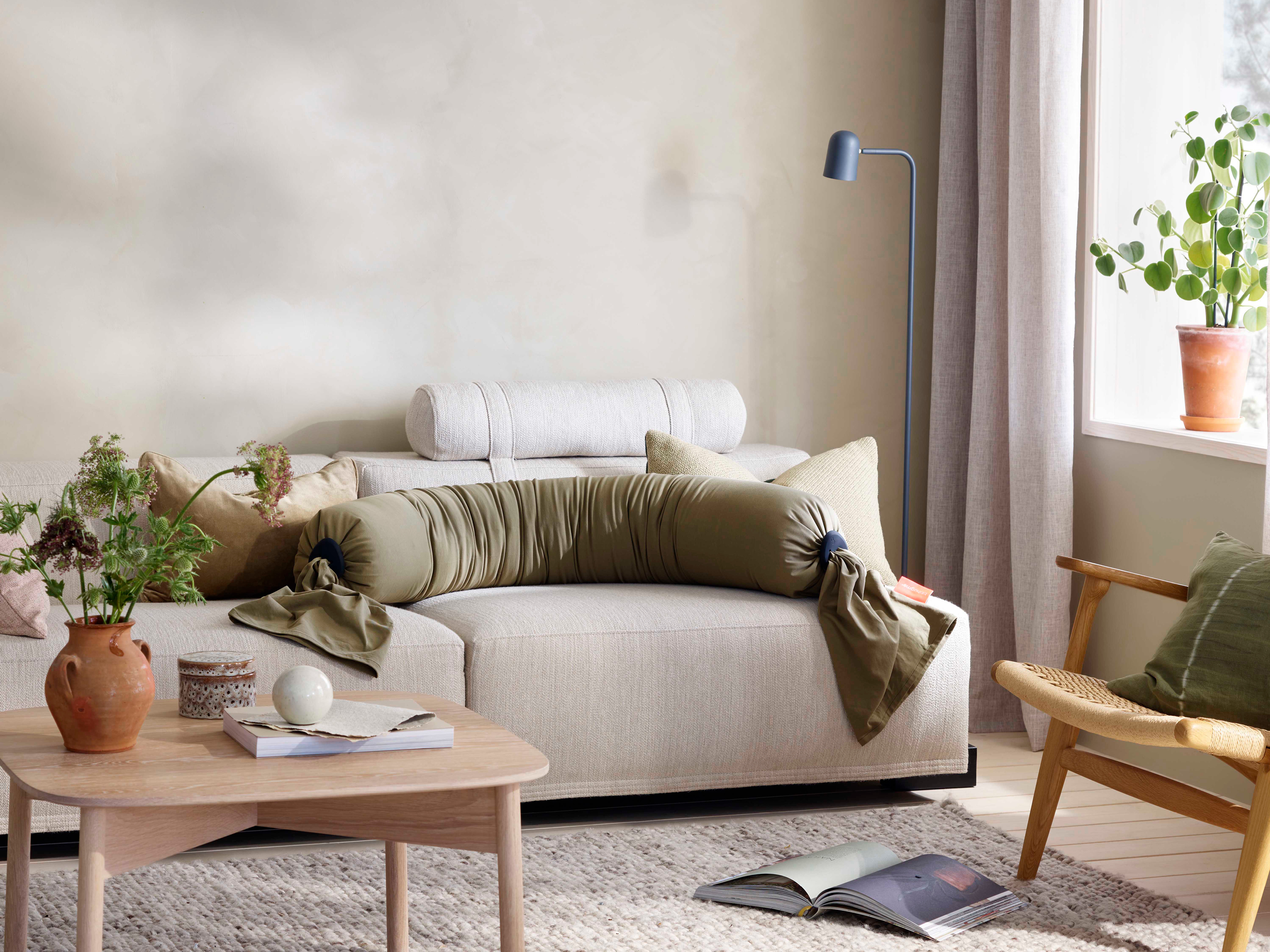 bbhugme Pregnancy Pillow Cover, Dusty Olive, 1 stk.