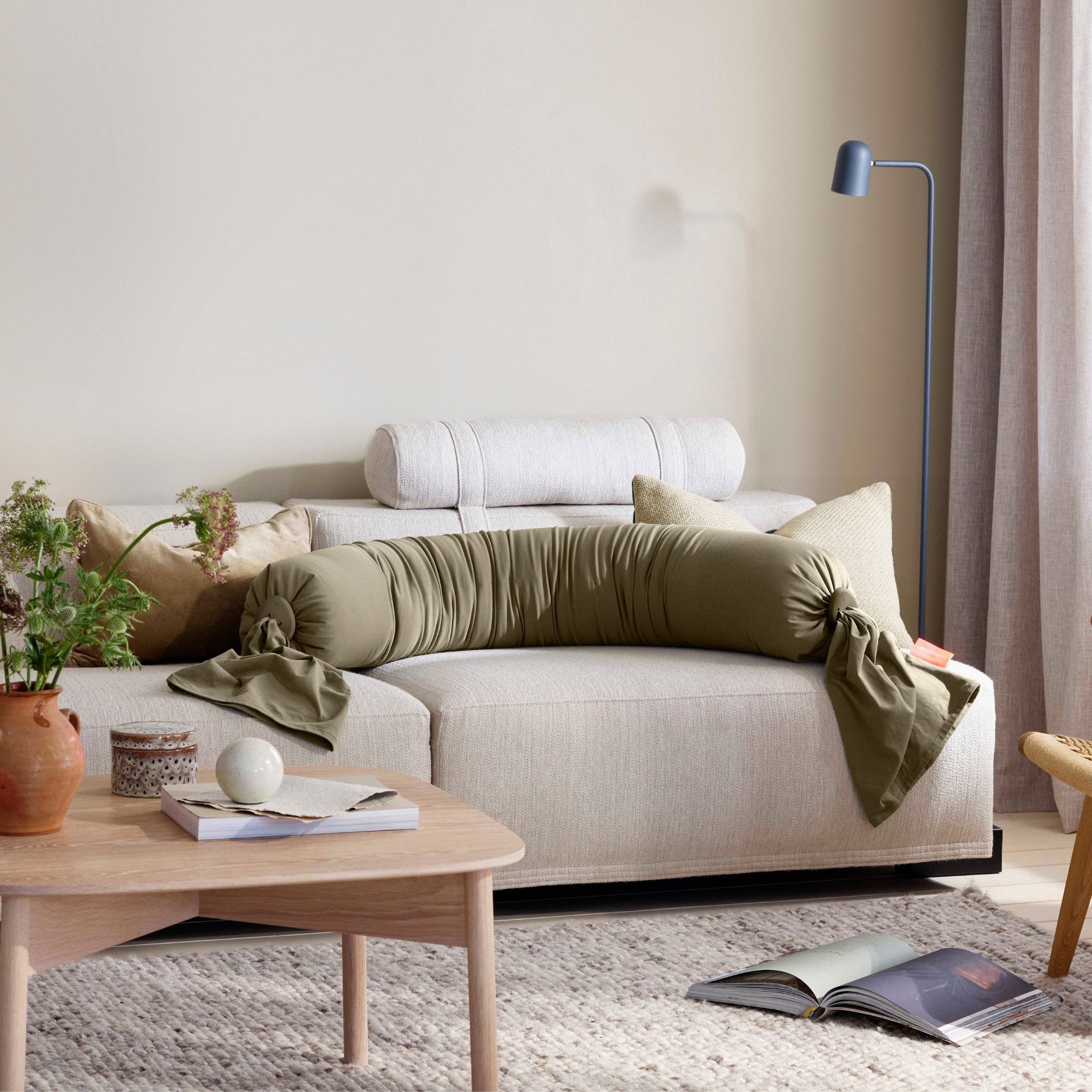 bbhugme Pregnancy Pillow, Dusty Olive/Black, 1 stk.