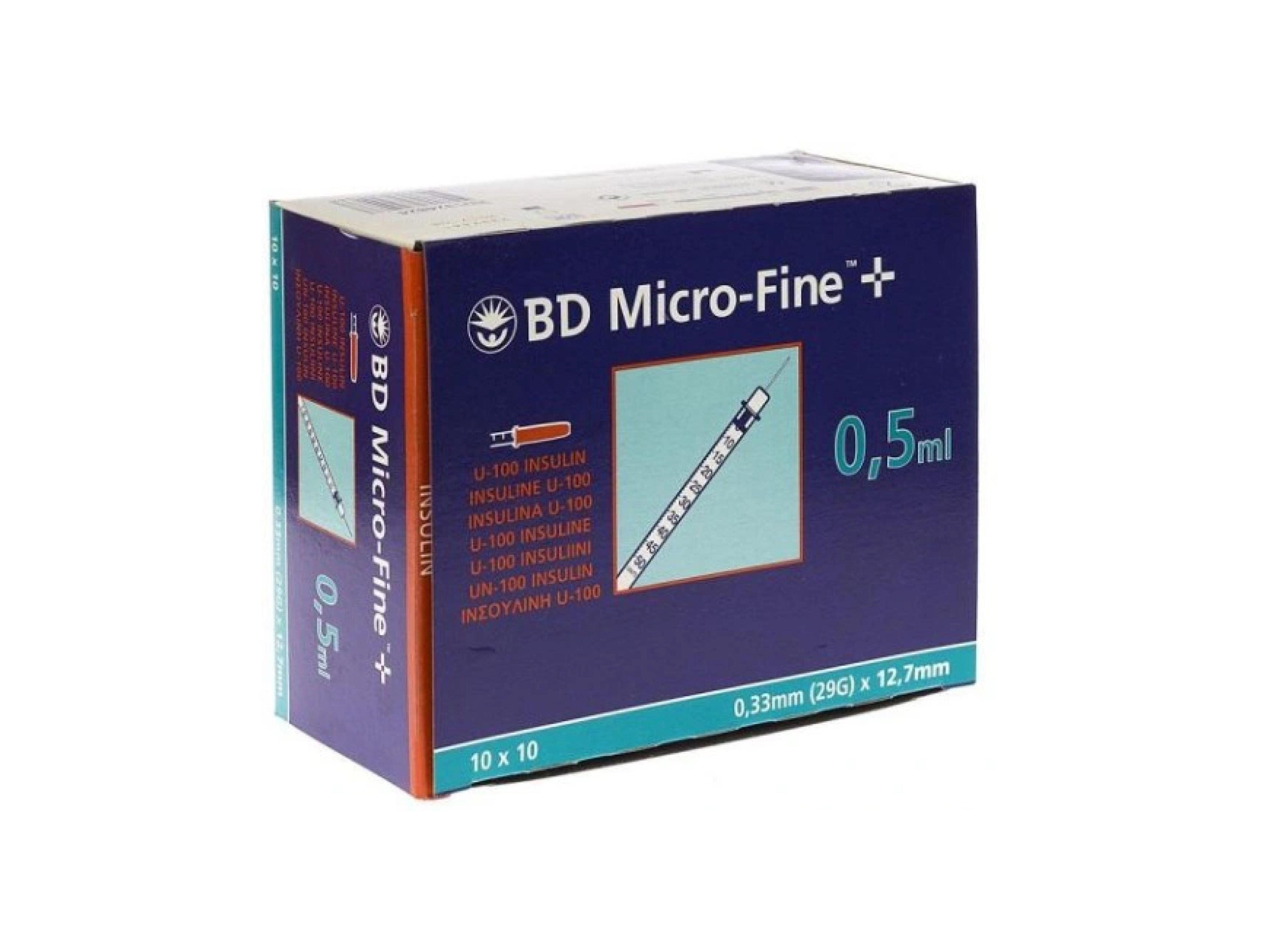 BD Micro-Fine+ Sprøyte, 0,33(29G)x12,7 mm, 0,5 ml, 100 stk.