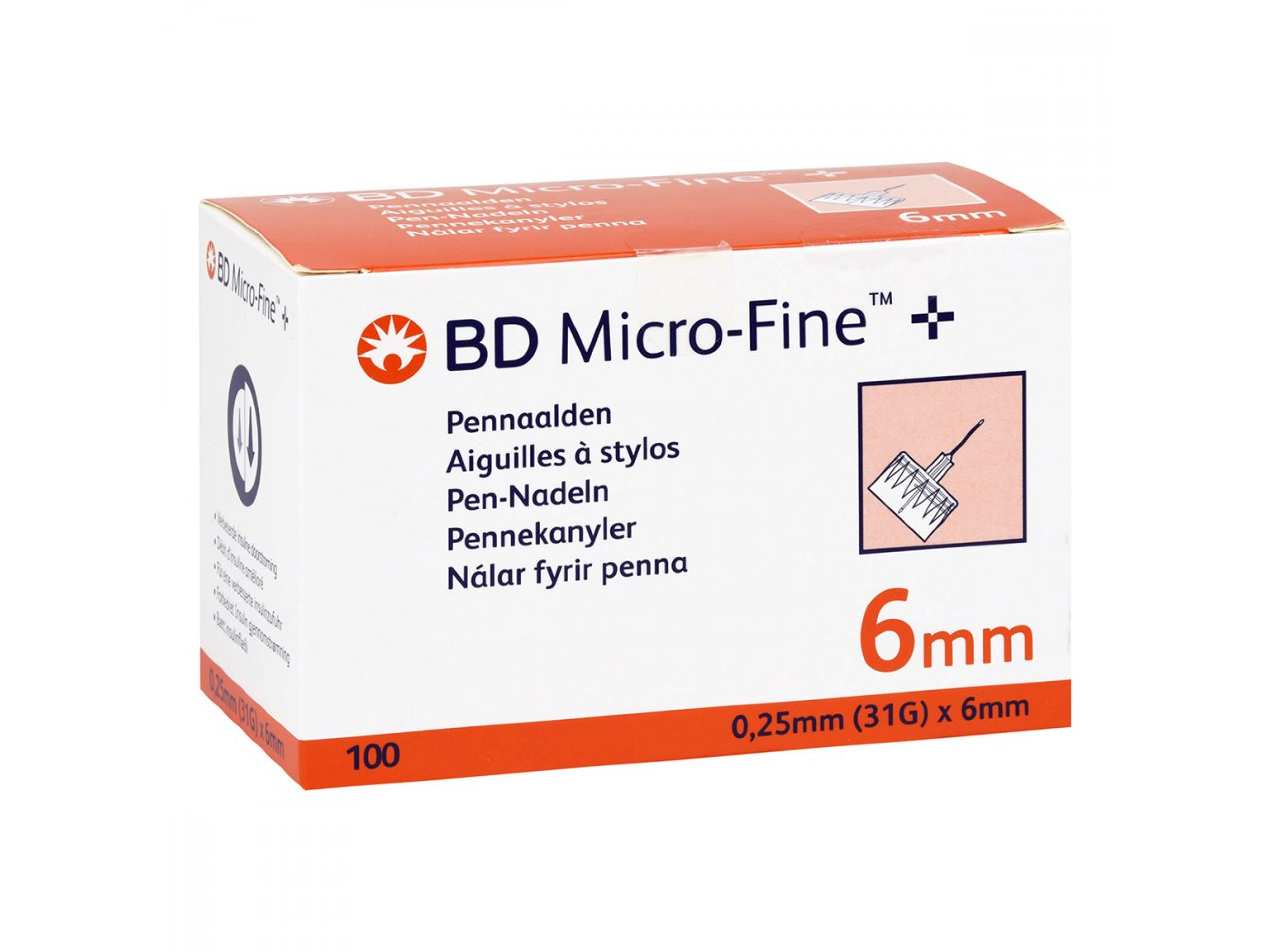 BD microfine+ pennekan 6mm 31G, 100