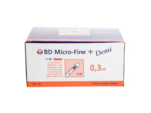 Micro Fine Sproyter 0 3 Ml X 8 Mm 100 Stk Injeksjonsutstyr Farmasiet No