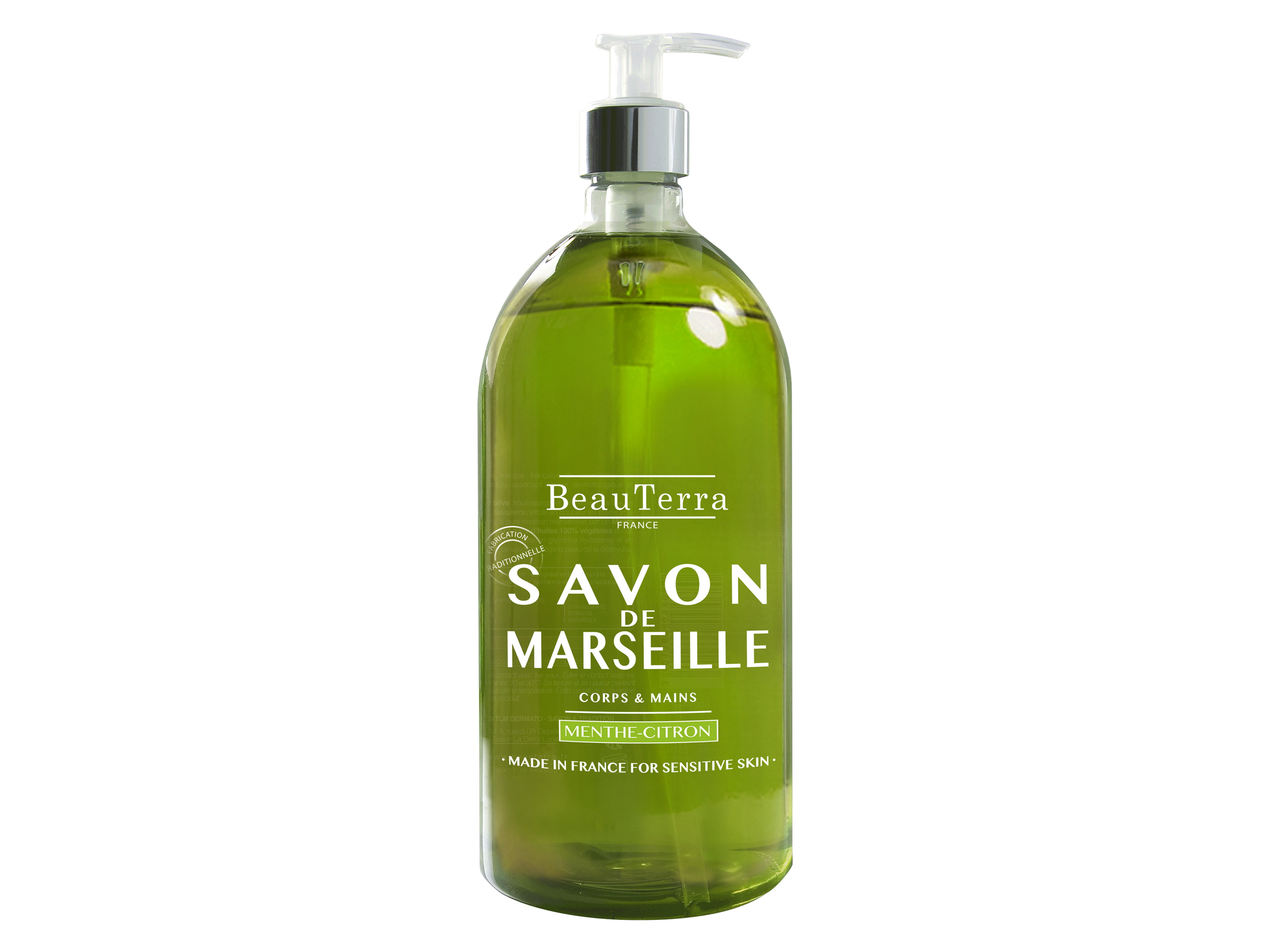 Beau Terra Marseille Liquid Soap Mint Lemon, 1000 ml