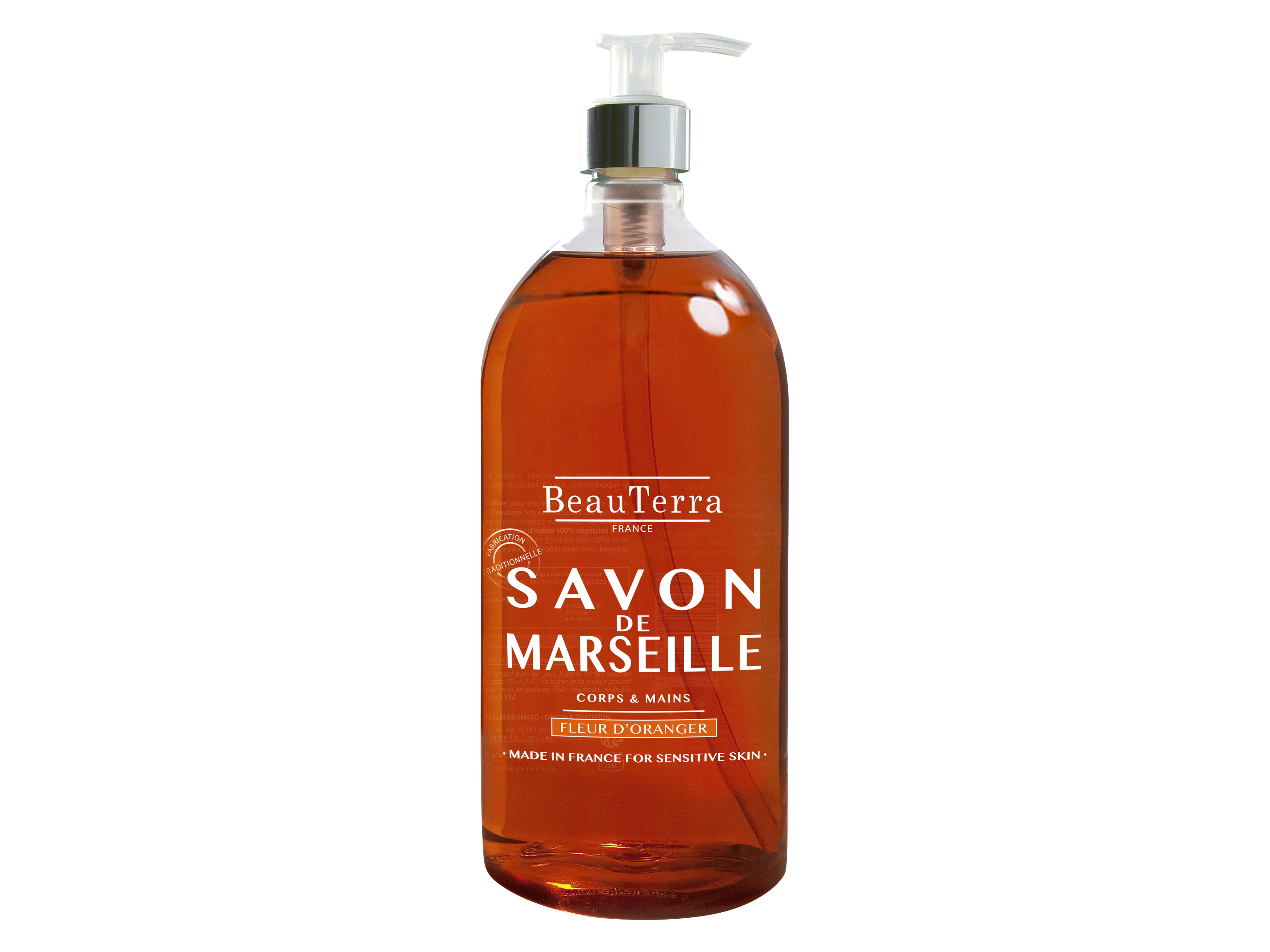 Beau Terra Marseille Liquid Soap Orange Blossom, 1000 ml