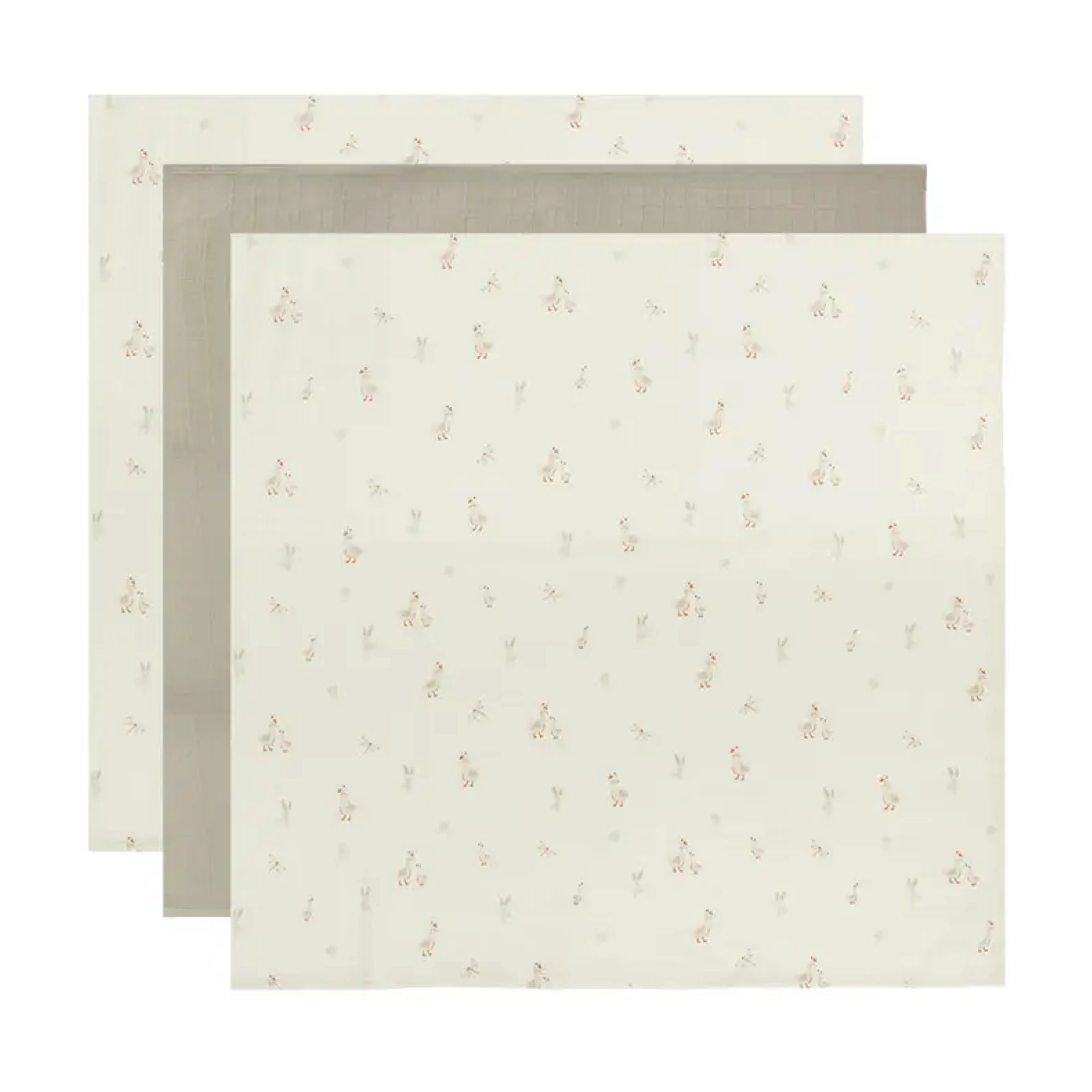 Bebe-Jou Muslin Håndkle, 70x70 cm, Dear Goose, 3 stk.