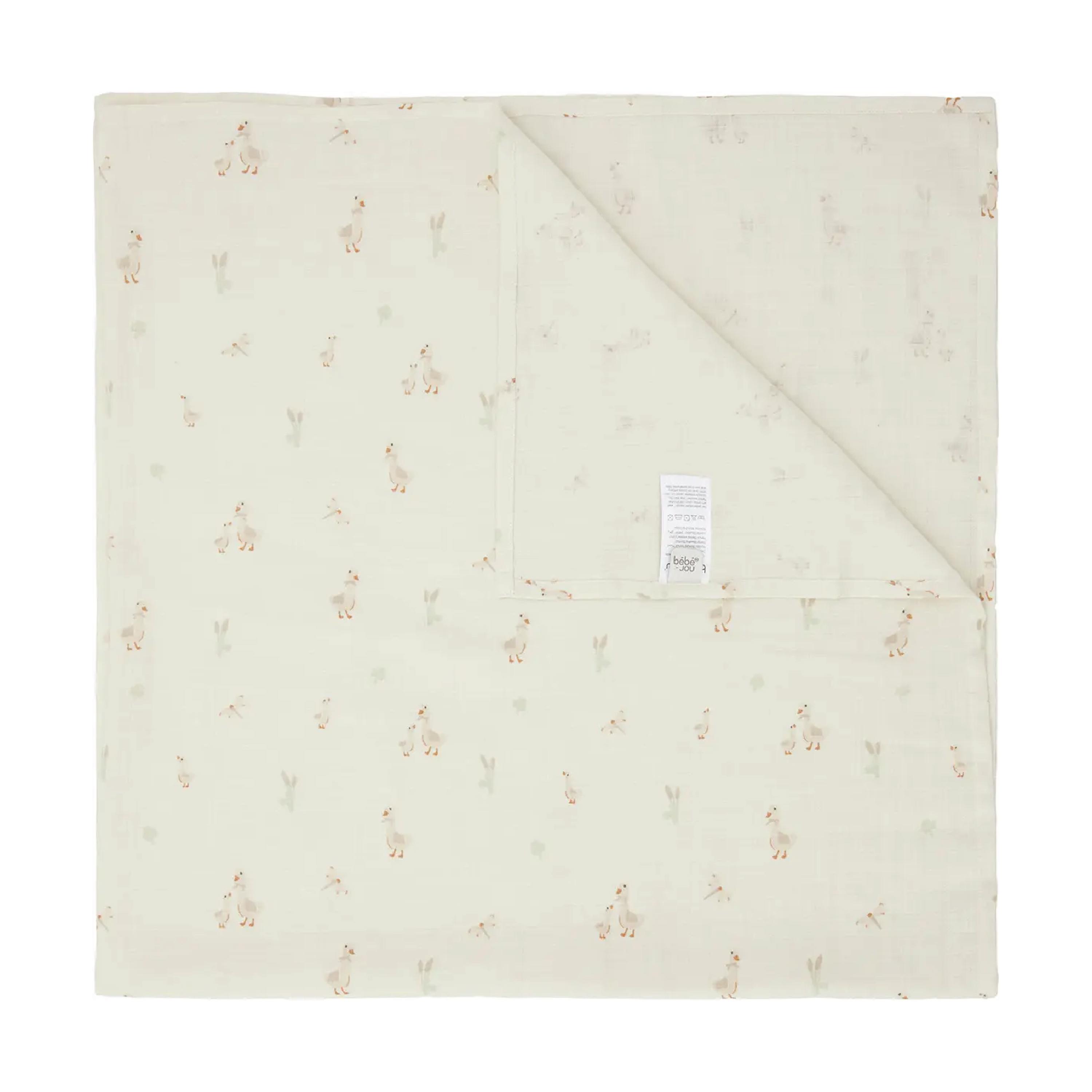 Bebe-Jou Muslin Håndkle, 110x110 cm, Dear Goose, 1 stk.