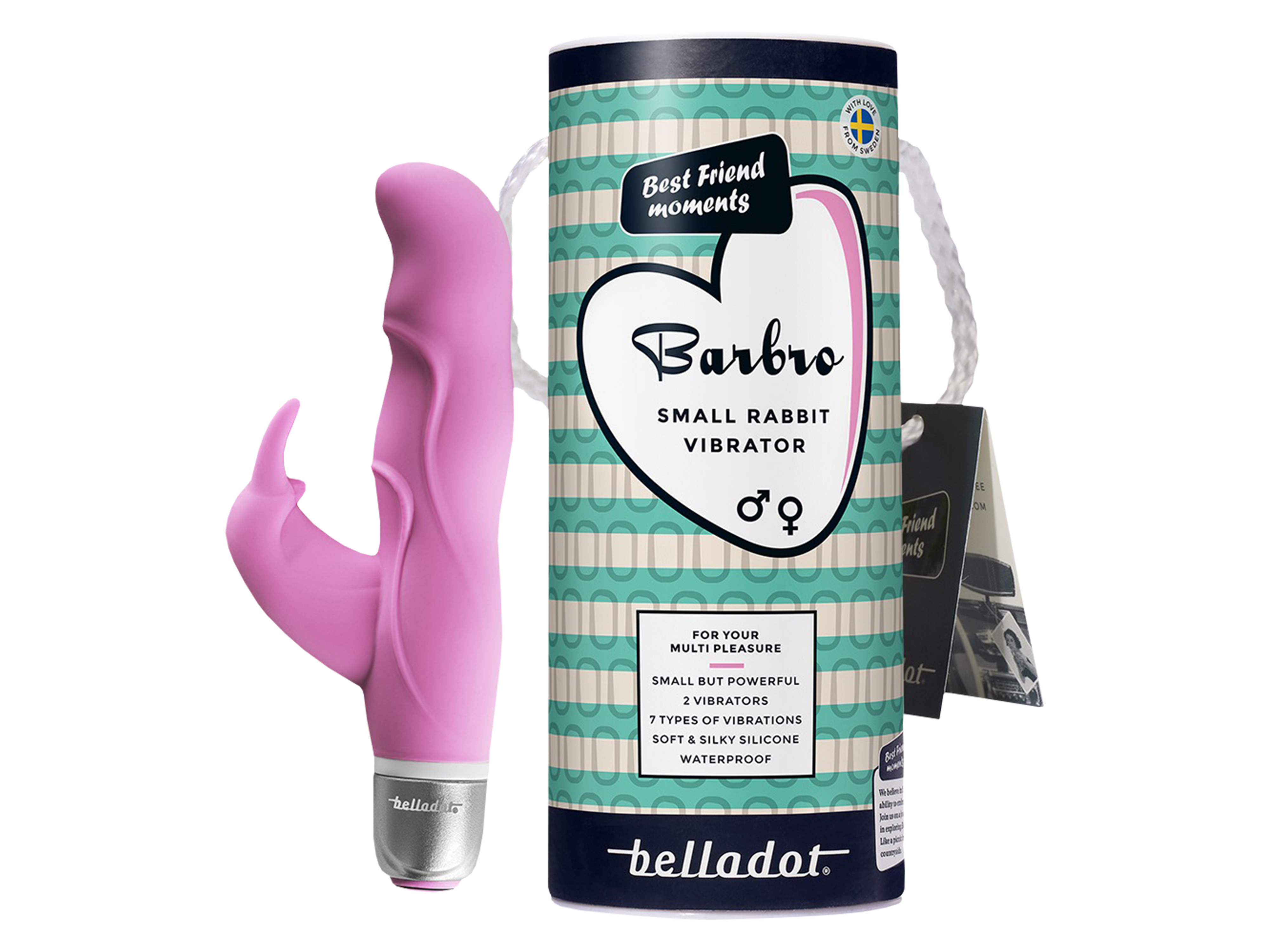 Belladot Barbro Small Rabbit Vibrator, Rosa, 1 stk.