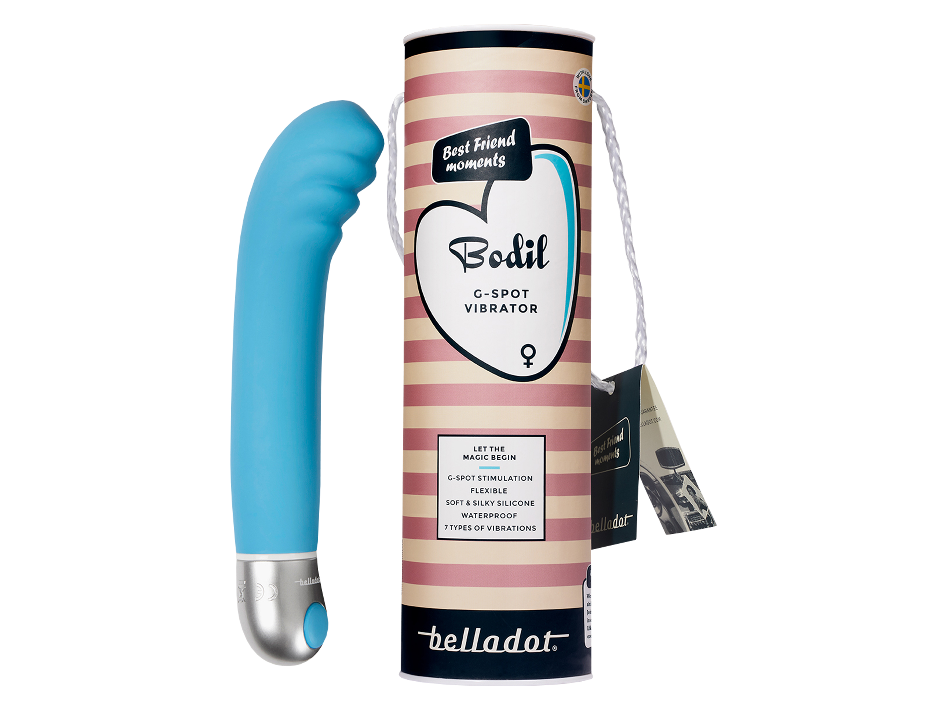 Belladot Bodil G-Spot Vibrator, Blå, 1 stk.