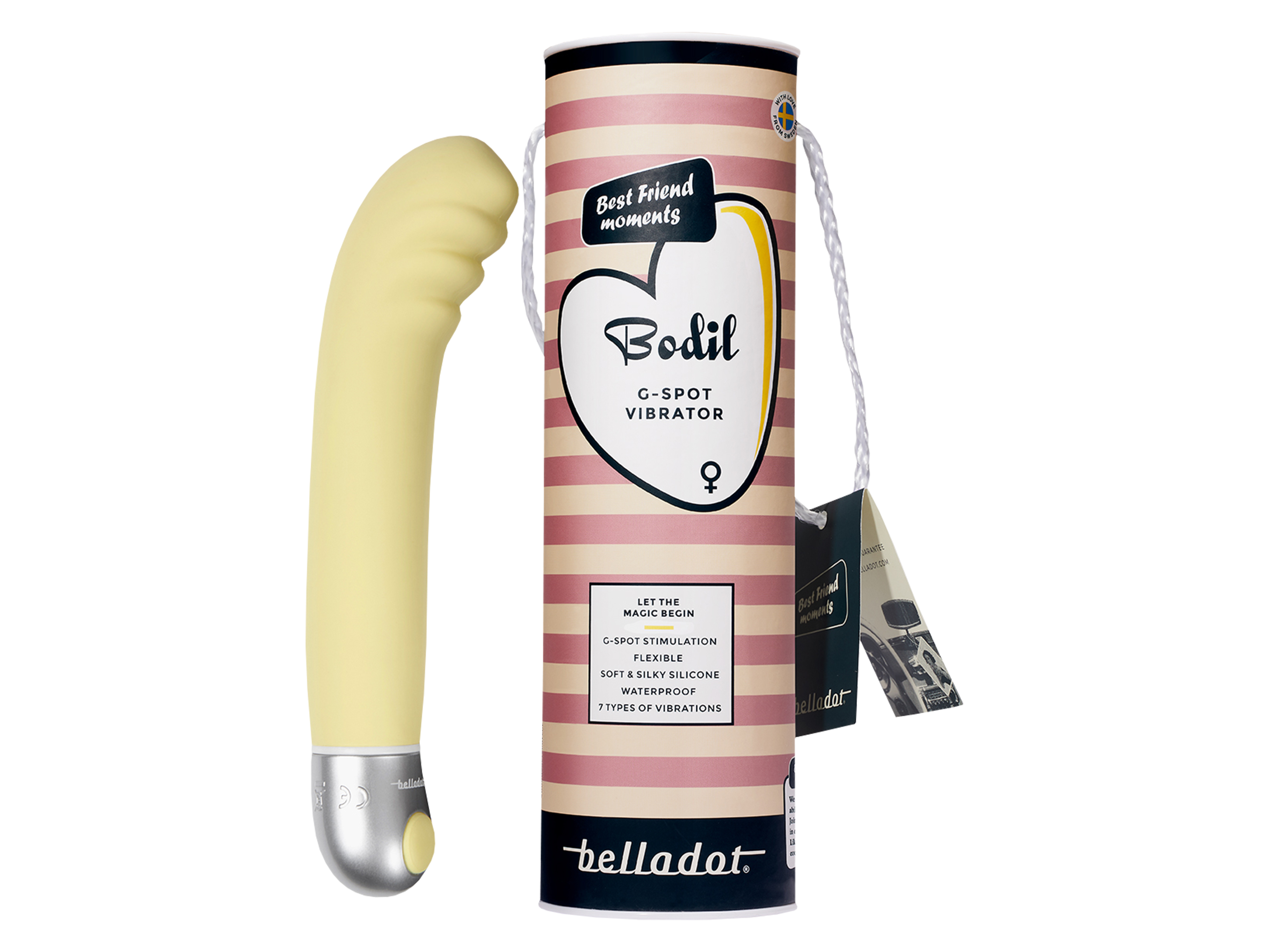 Belladot Bodil G-Spot Vibrator, Gul, 1 stk.