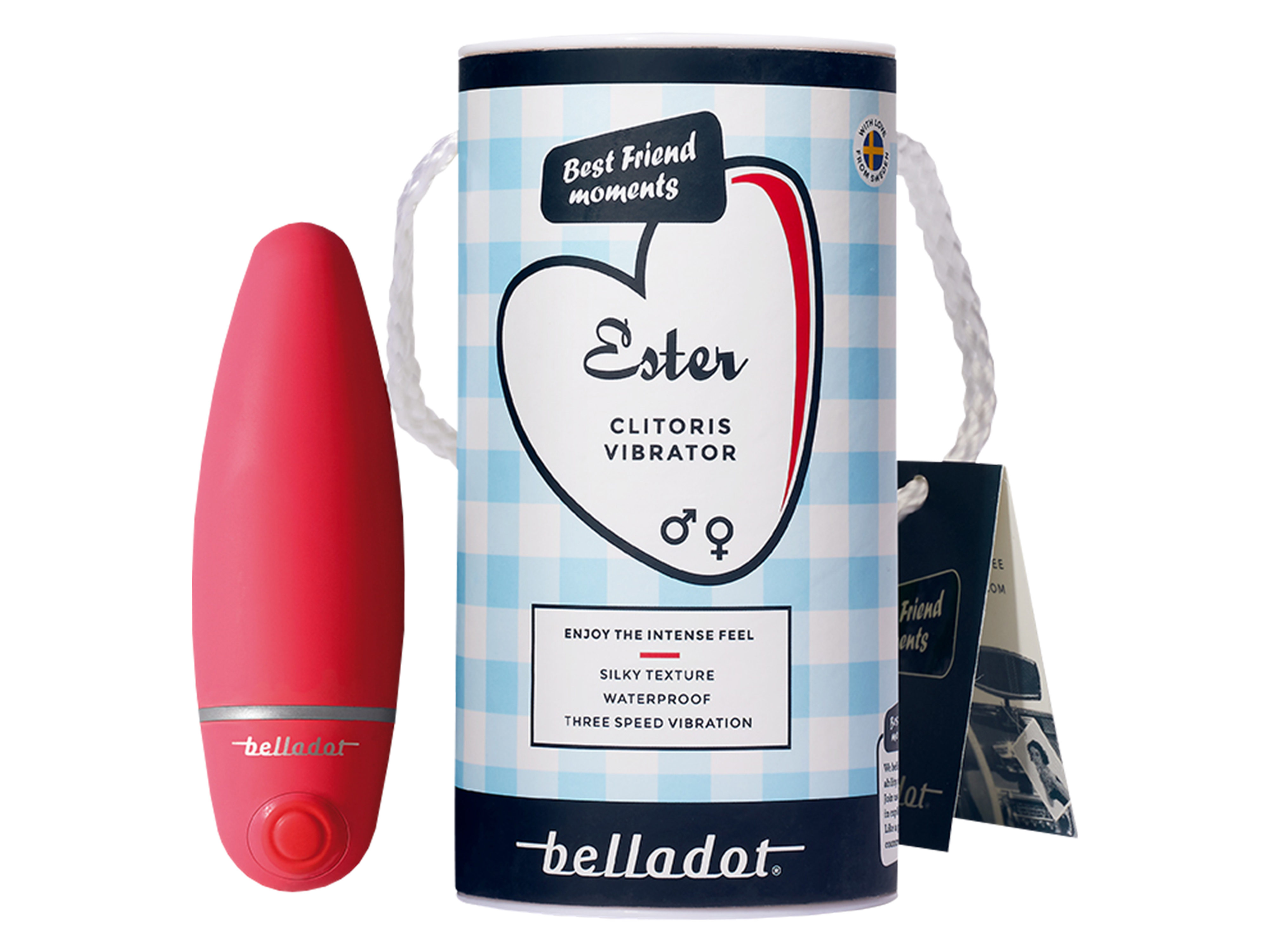 Belladot Ester Clitoris Vibrator, Rød, 1 stk.