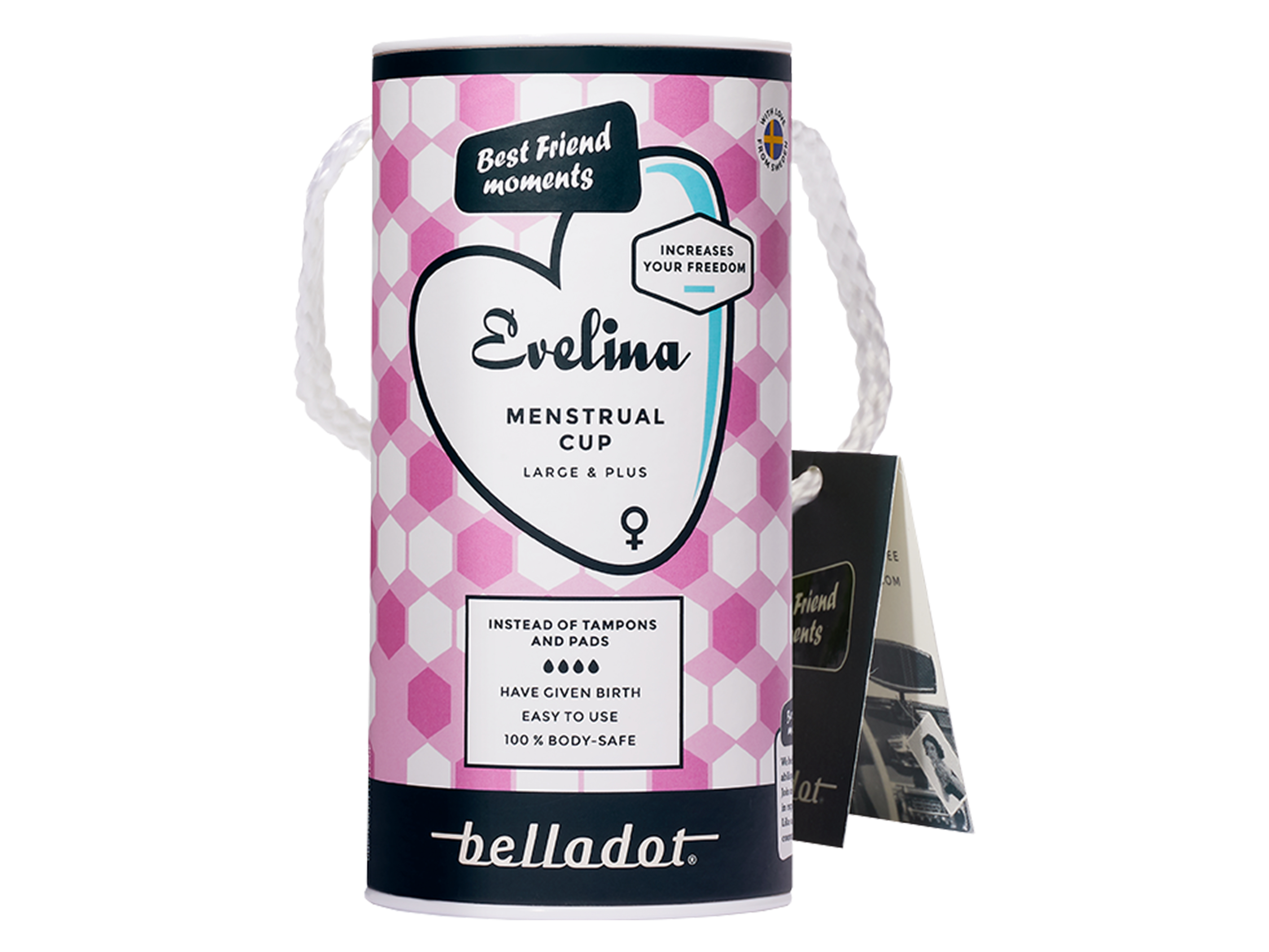 Belladot Evelina Menstrual Cup, Str. 2 M–L, rosa, 1 stk.