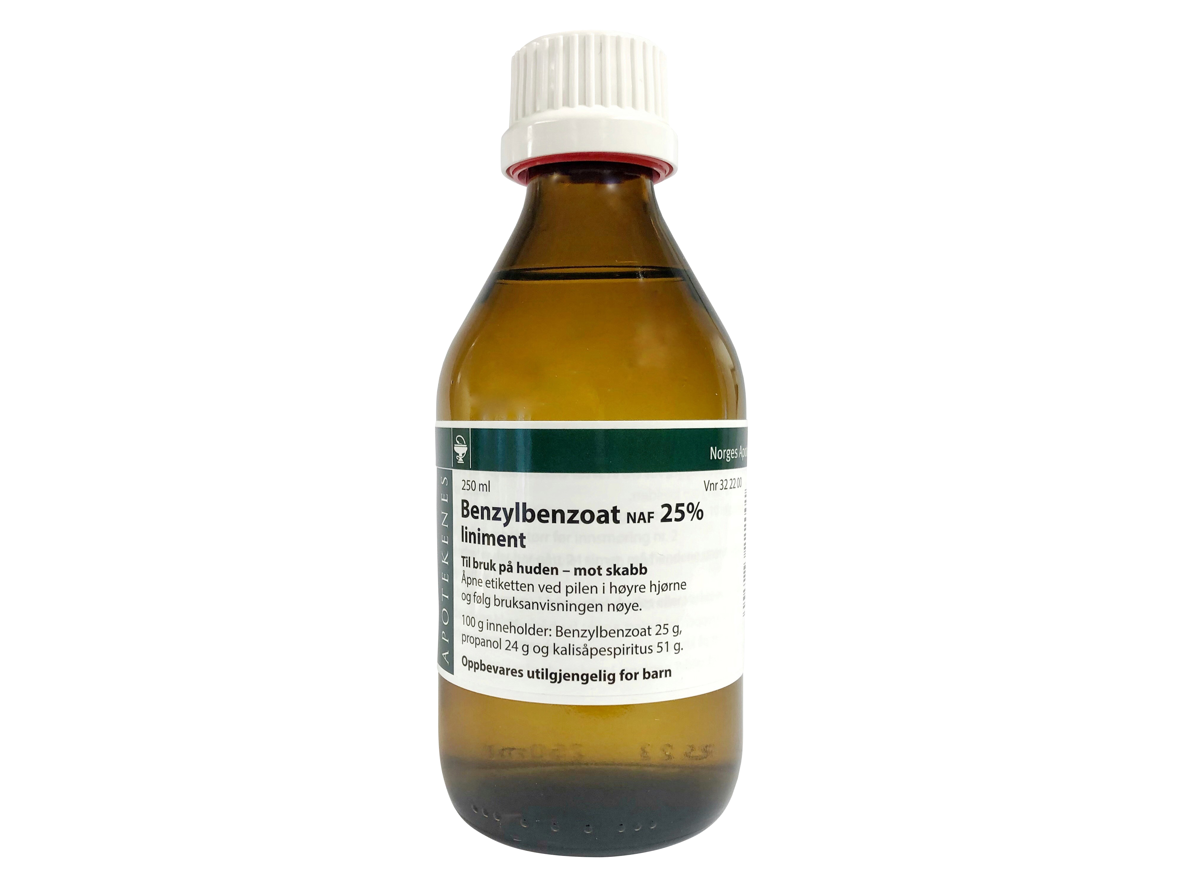 NAF Benzylbenzoat NAF liniment 25%, 250 ml.
