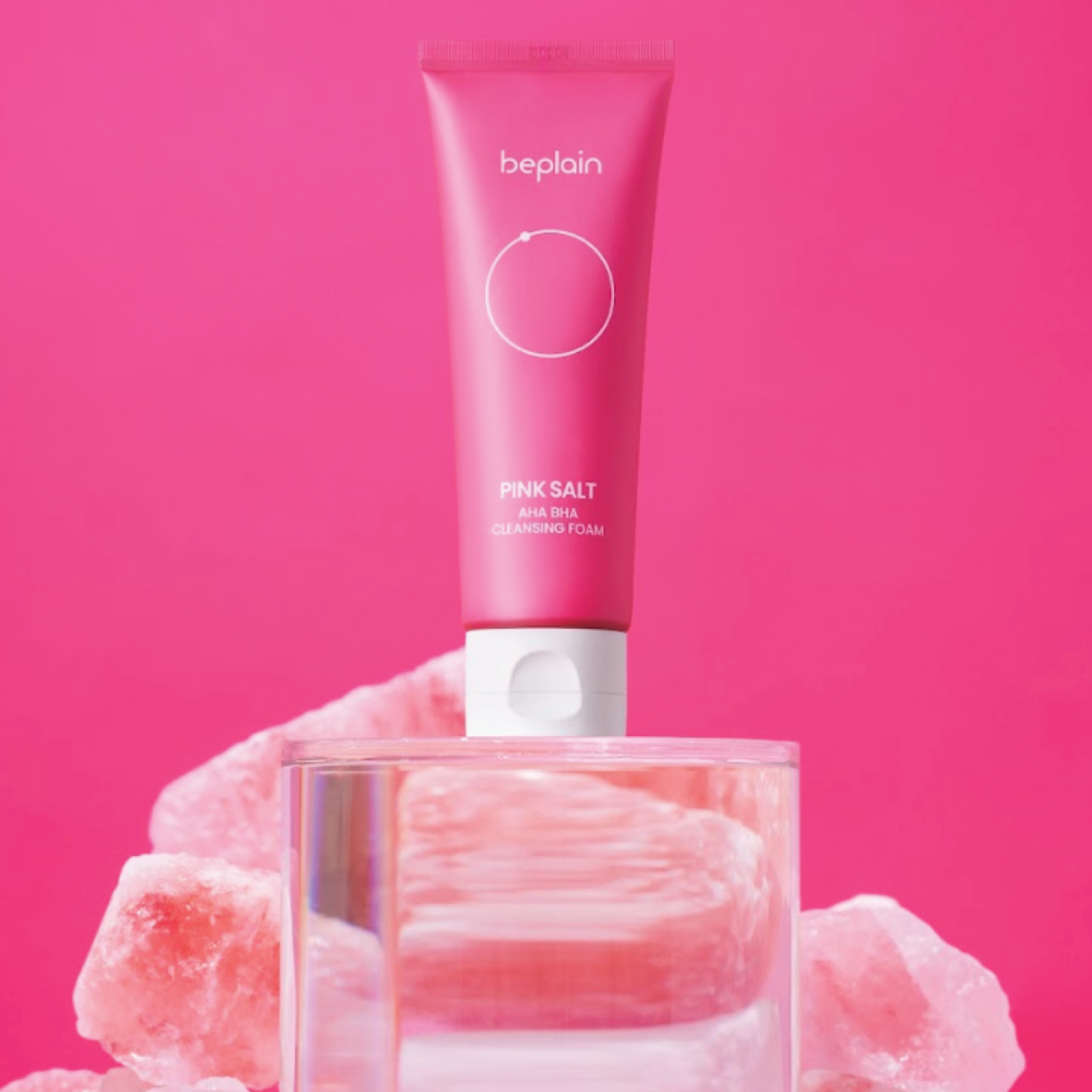 Beplain Pink Salt AHA BHA Cleansing Foam, 120 ml