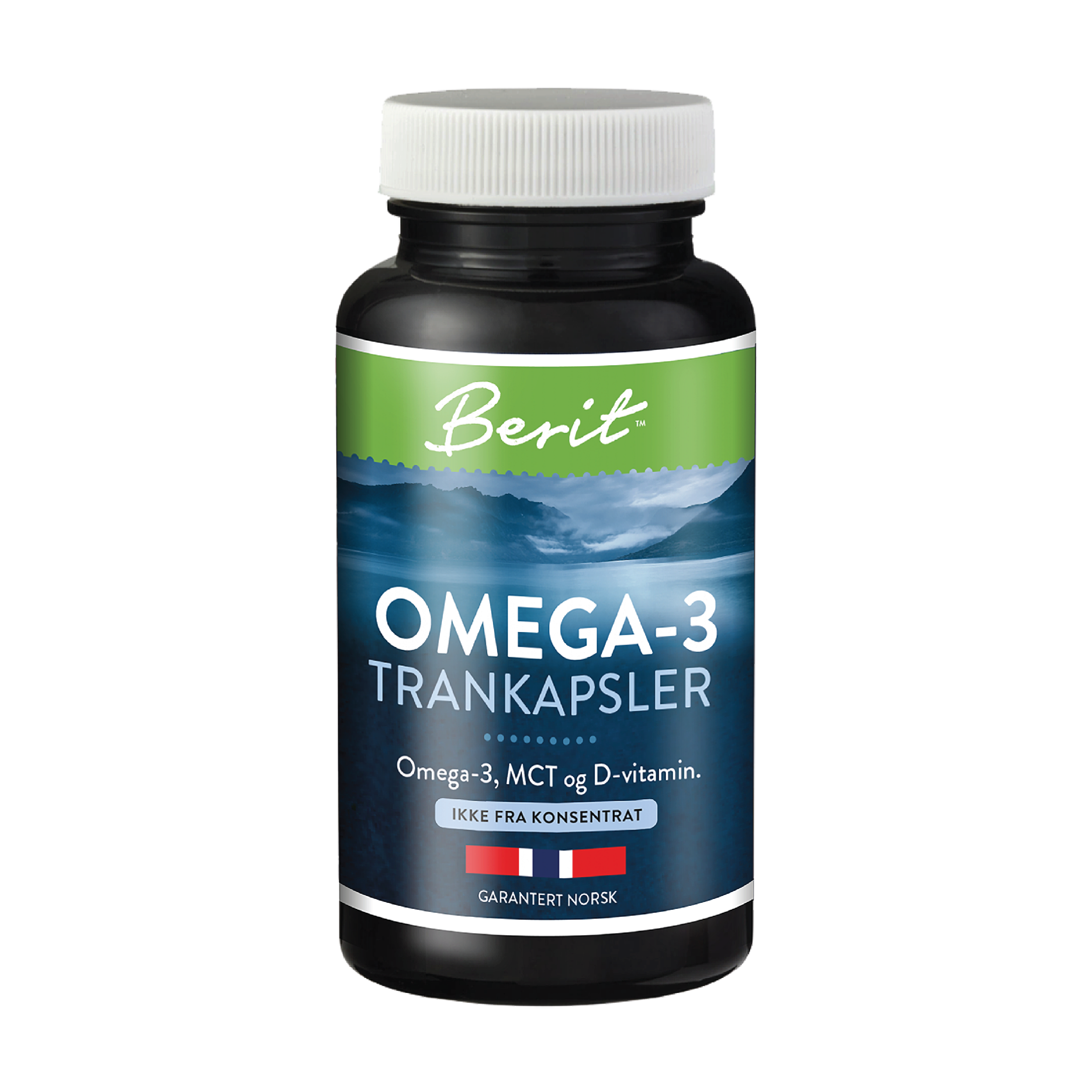 Berit Omega-3 trankapsler med MCT og D-vitamin, 60 kapsler